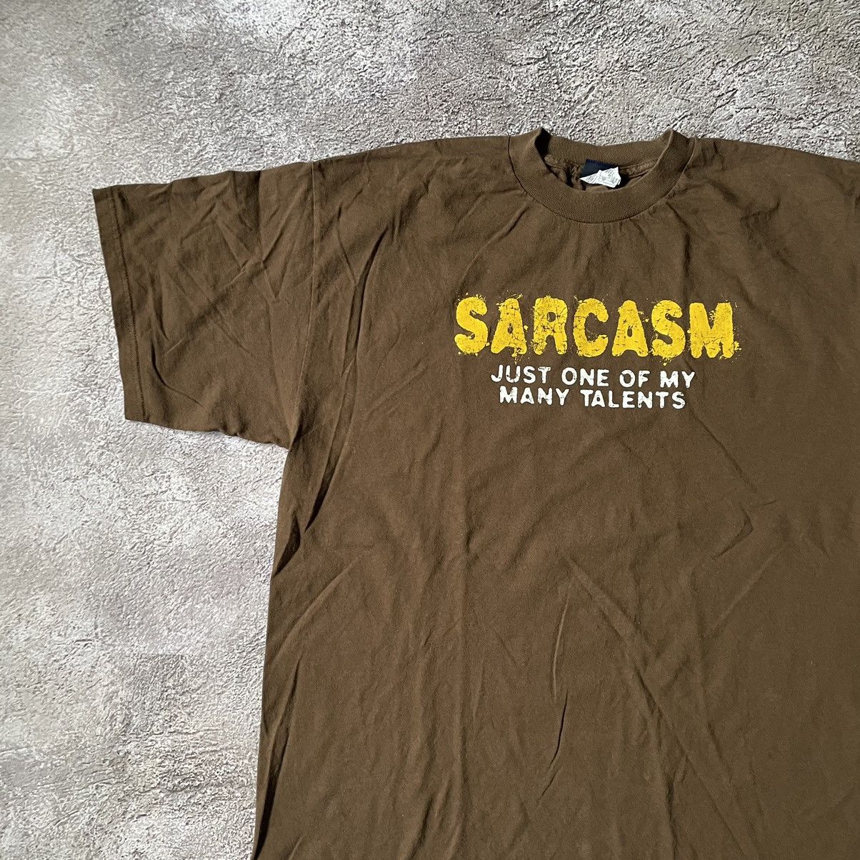 Vintage Vintage Y2K Sarcasm Graphic Tee Sun Faded Streetwear Baggy L Size US L / EU 52-54 / 3 - 4 Thumbnail