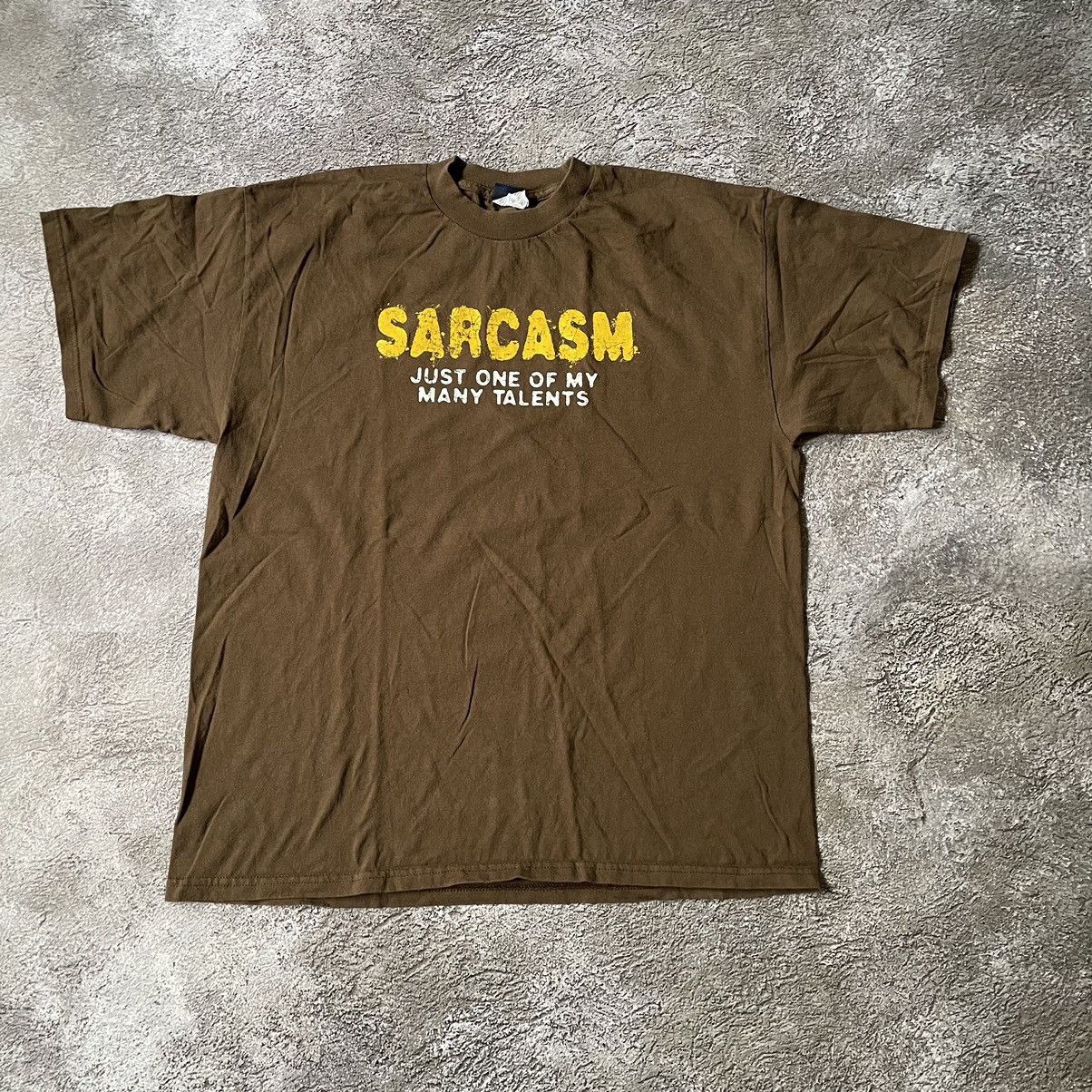 Vintage Vintage Y2K Sarcasm Graphic Tee Sun Faded Streetwear Baggy L Size US L / EU 52-54 / 3 - 2 Thumbnail