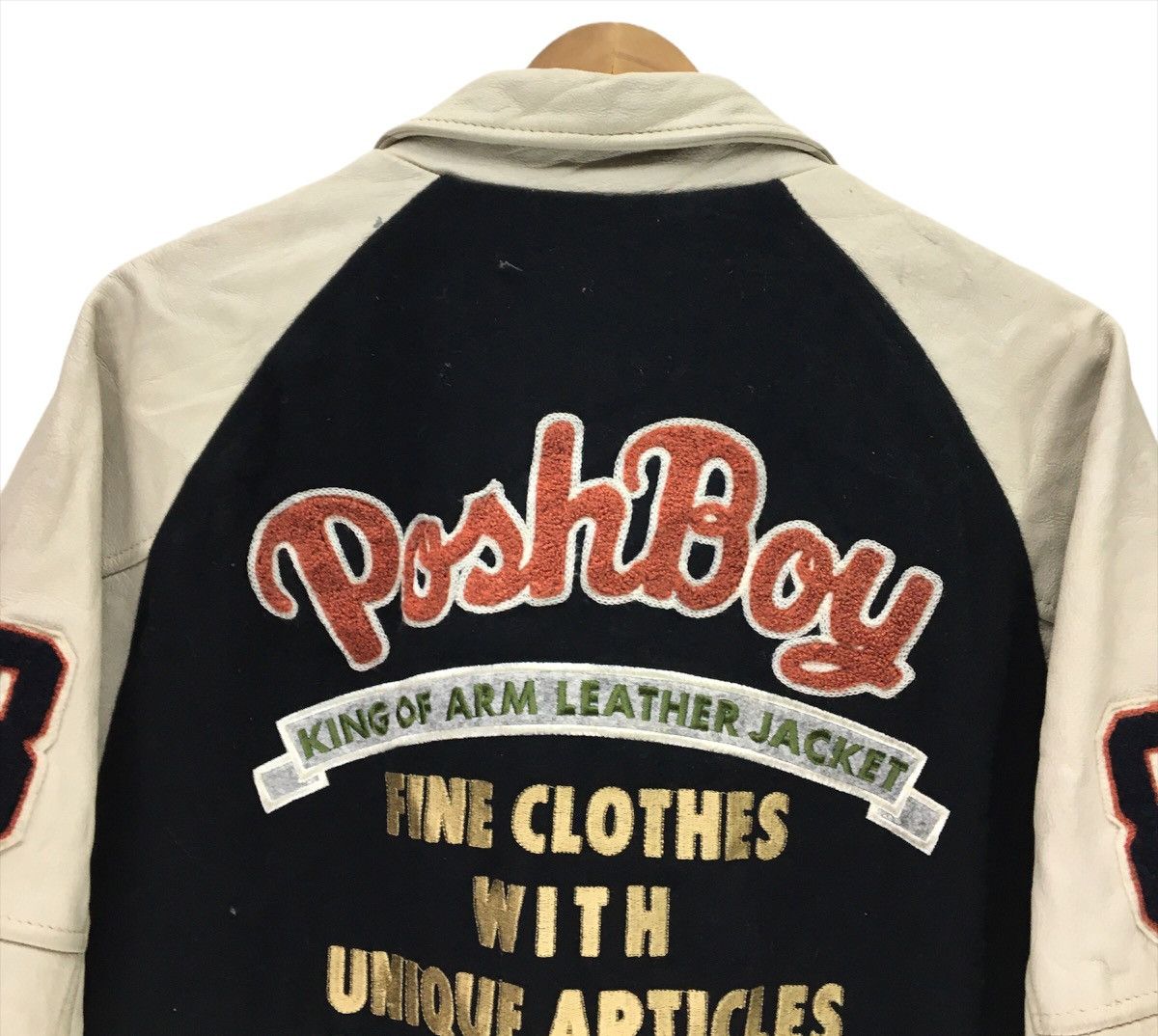 Japanese Brand Vintage POSHBOY Leather Varsity Jacket Size US M / EU 48-50 / 2 - 5 Thumbnail