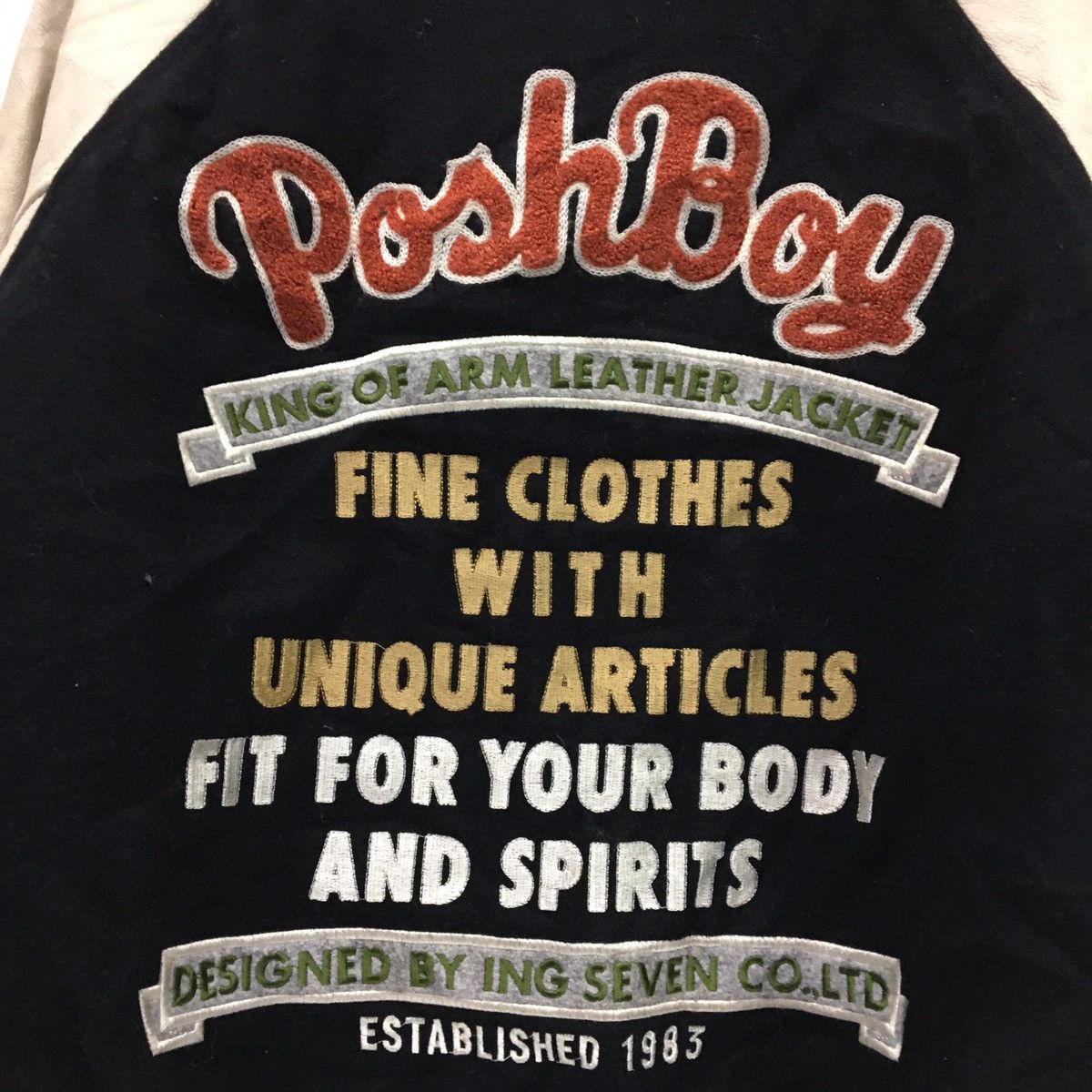 Japanese Brand Vintage POSHBOY Leather Varsity Jacket Size US M / EU 48-50 / 2 - 13 Thumbnail