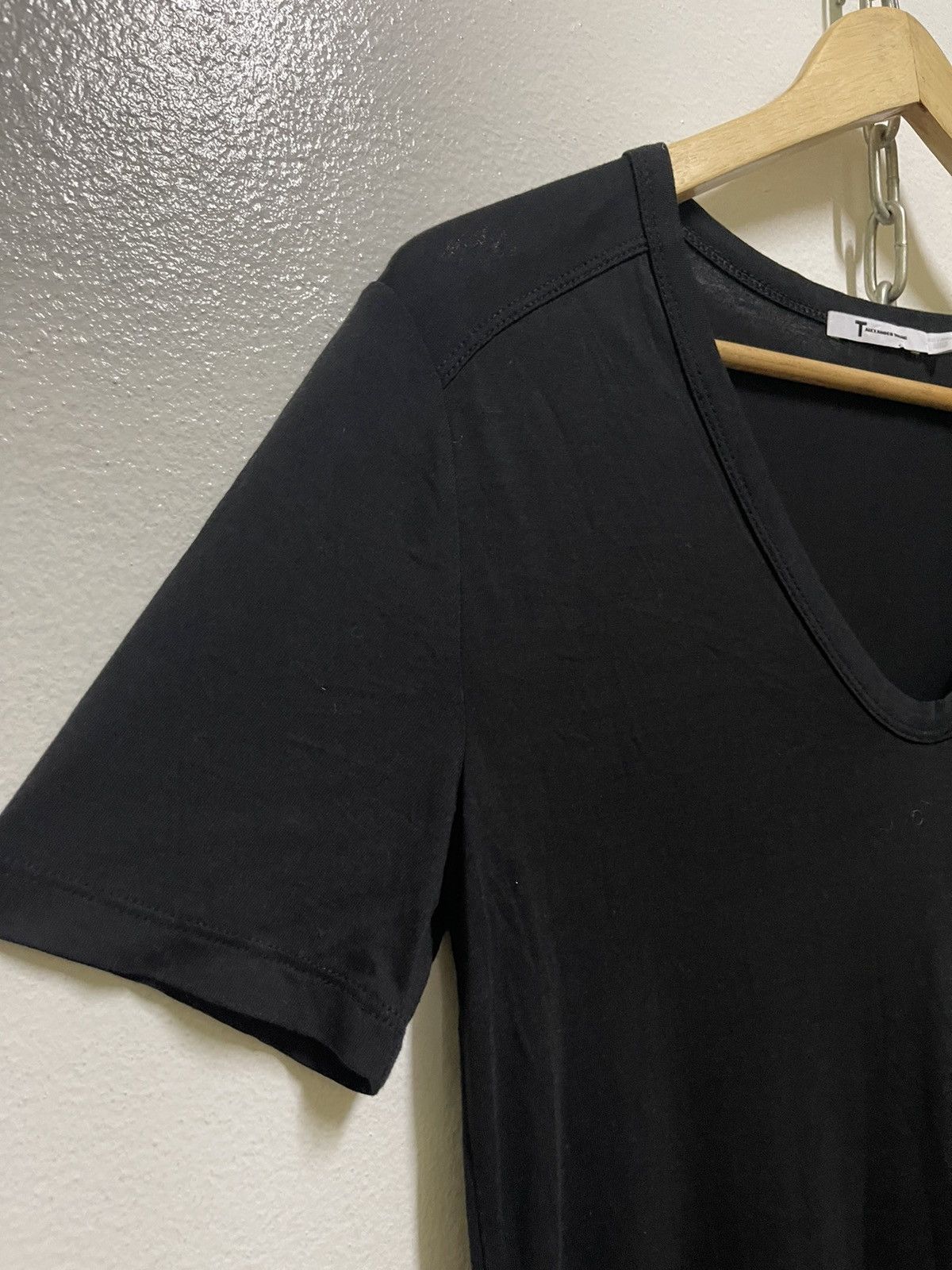 Alexander Wang Plain T Shirt V Neck Rayon Size US XS / EU 42 / 0 - 2 Thumbnail