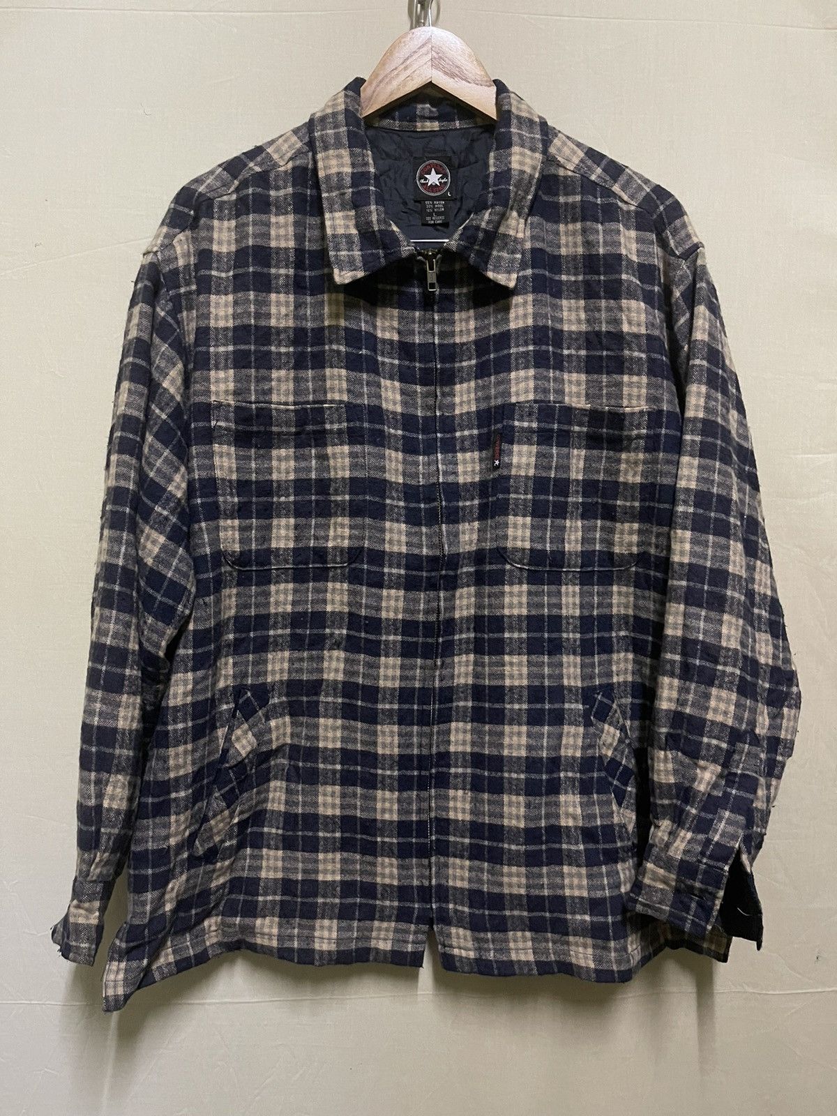 Converse × Vintage Converse Checked Flannel Shirt Zipper Pocket Size US L / EU 52-54 / 3 - 1 Thumbnail