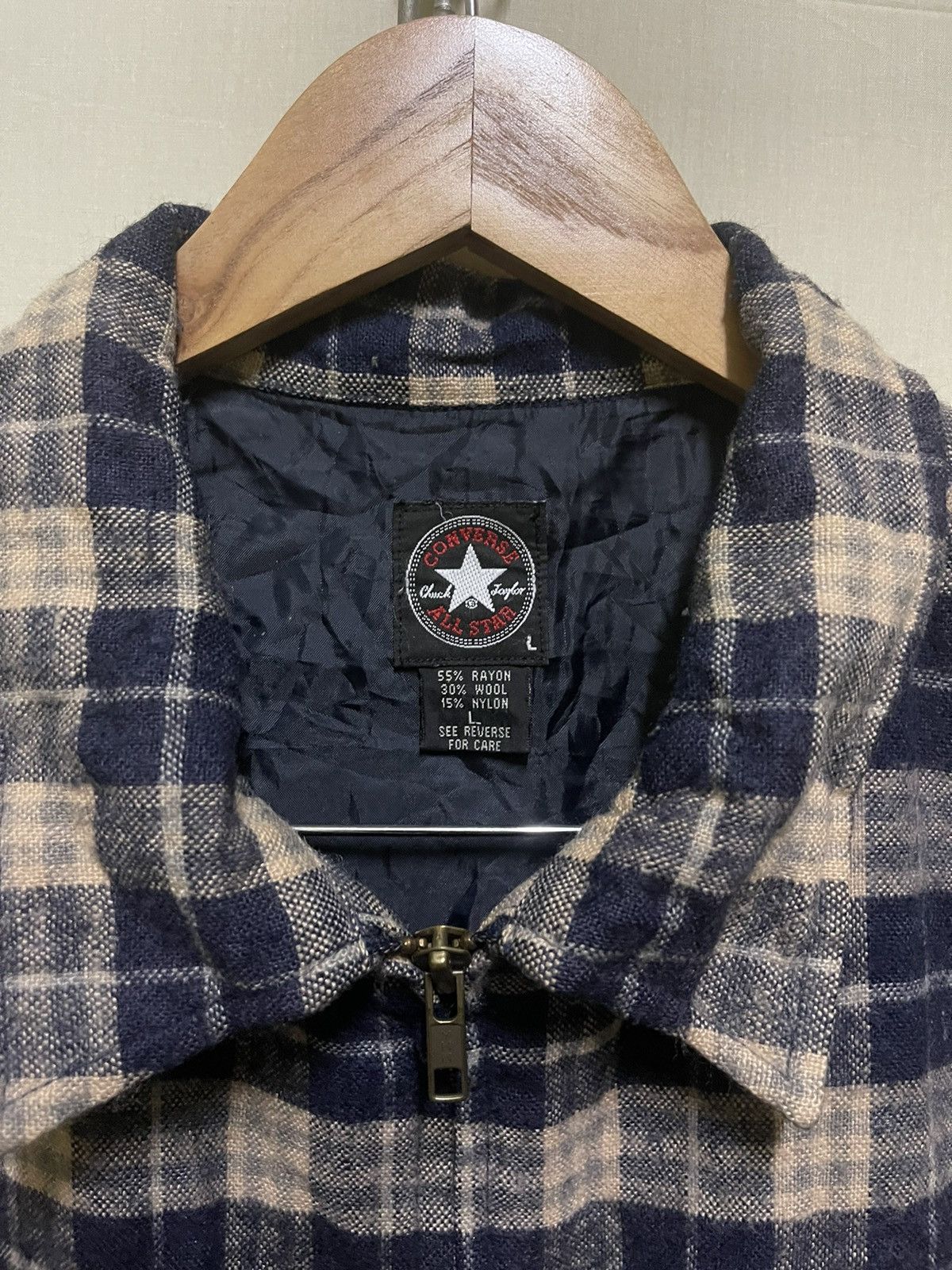 Converse × Vintage Converse Checked Flannel Shirt Zipper Pocket Size US L / EU 52-54 / 3 - 3 Thumbnail