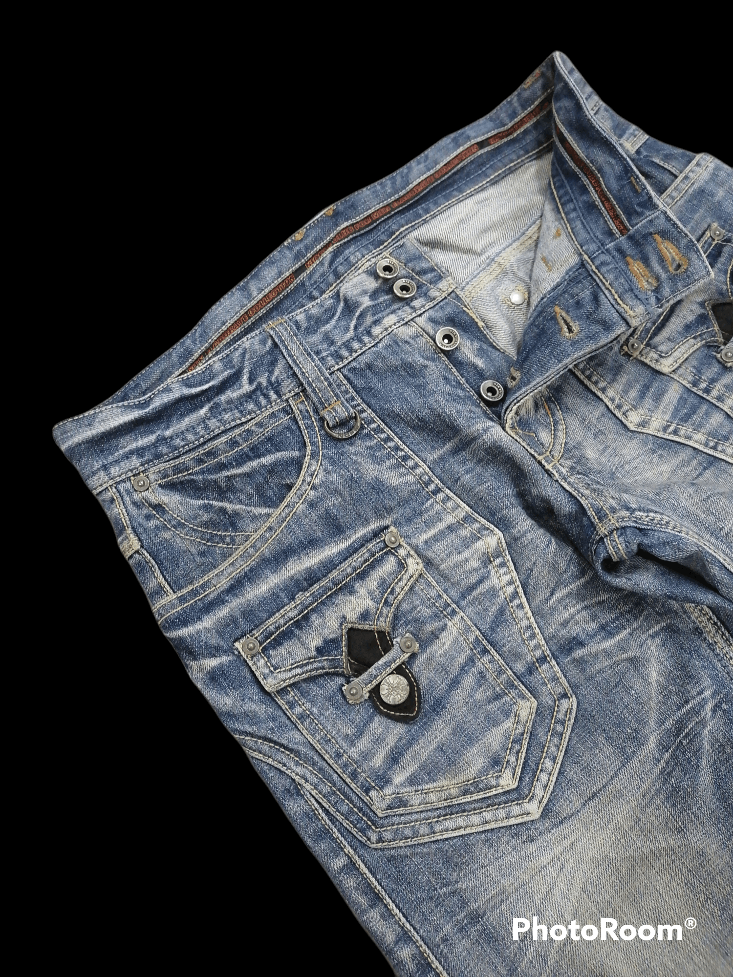 Matsuda Flare Jeans Nicole Club For Men Claw Mark Denim Bushpants Size US 30 / EU 46 - 4 Thumbnail