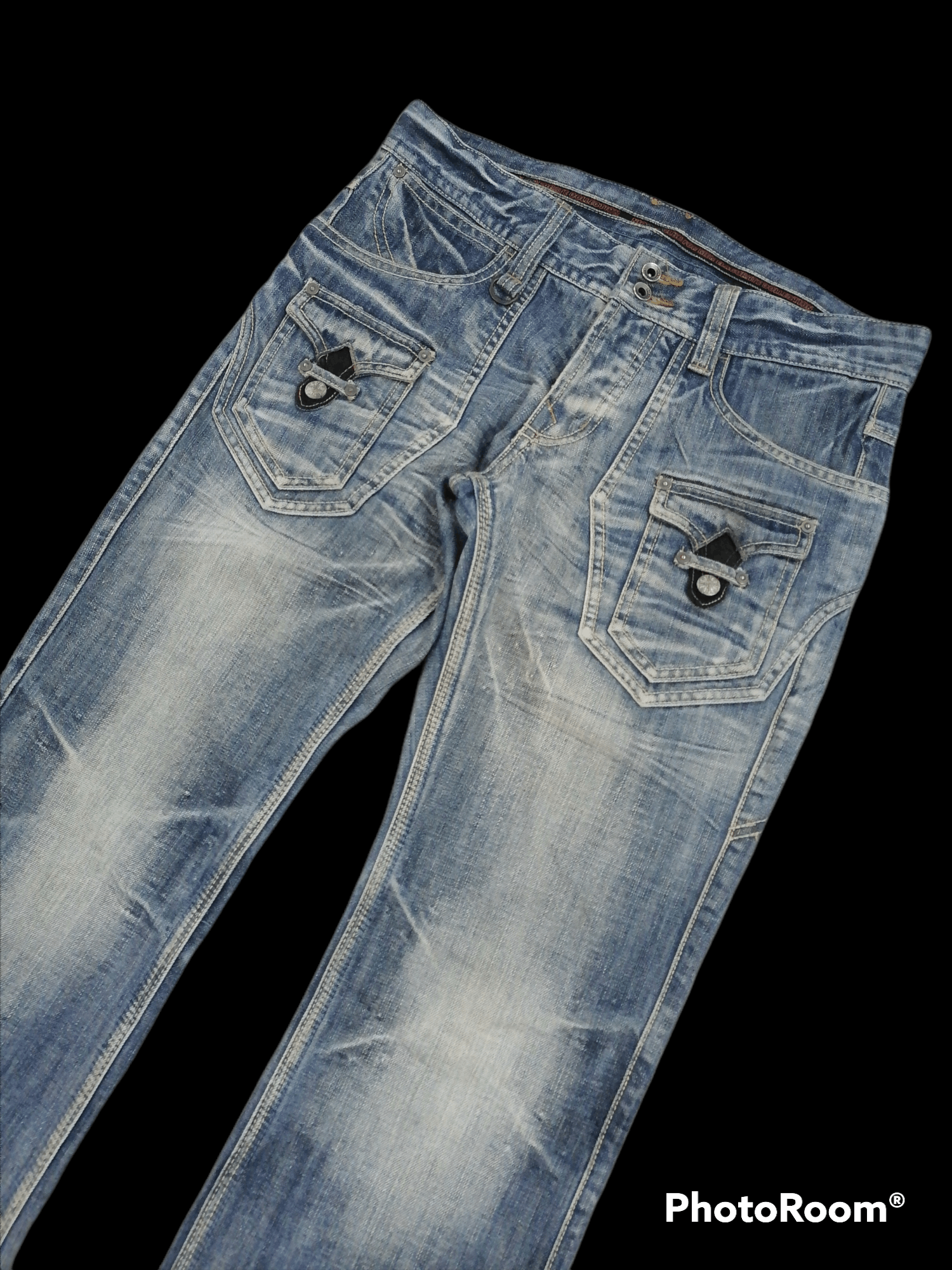 Matsuda Flare Jeans Nicole Club For Men Claw Mark Denim Bushpants Size US 30 / EU 46 - 3 Thumbnail