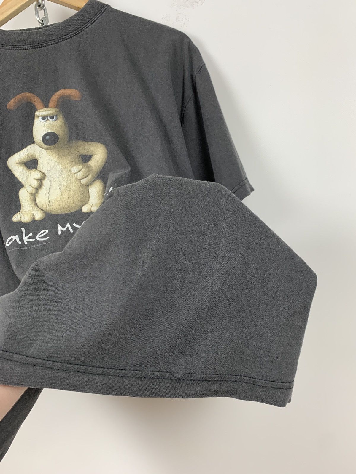 Cartoon Network 1989 Vintage Wallace & Gromit Make My Day Faded T-Shirt Size US XL / EU 56 / 4 - 16 Thumbnail
