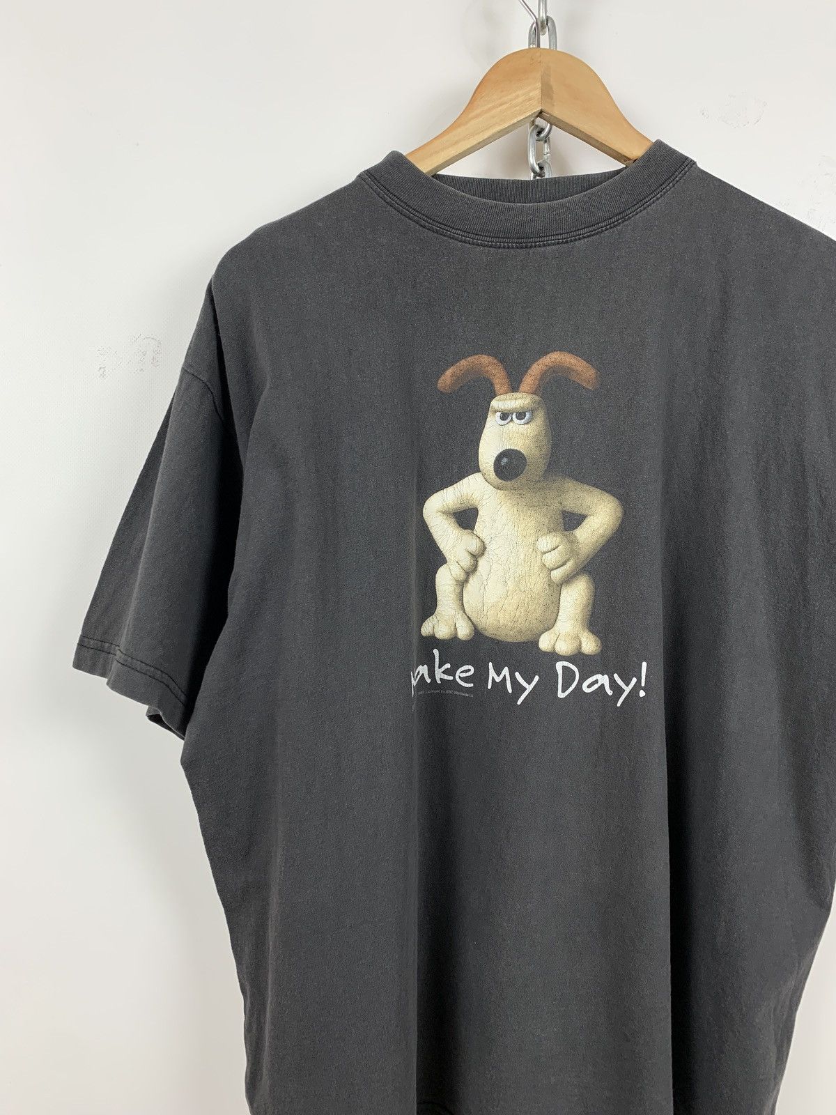 Cartoon Network 1989 Vintage Wallace & Gromit Make My Day Faded T-Shirt Size US XL / EU 56 / 4 - 3 Thumbnail