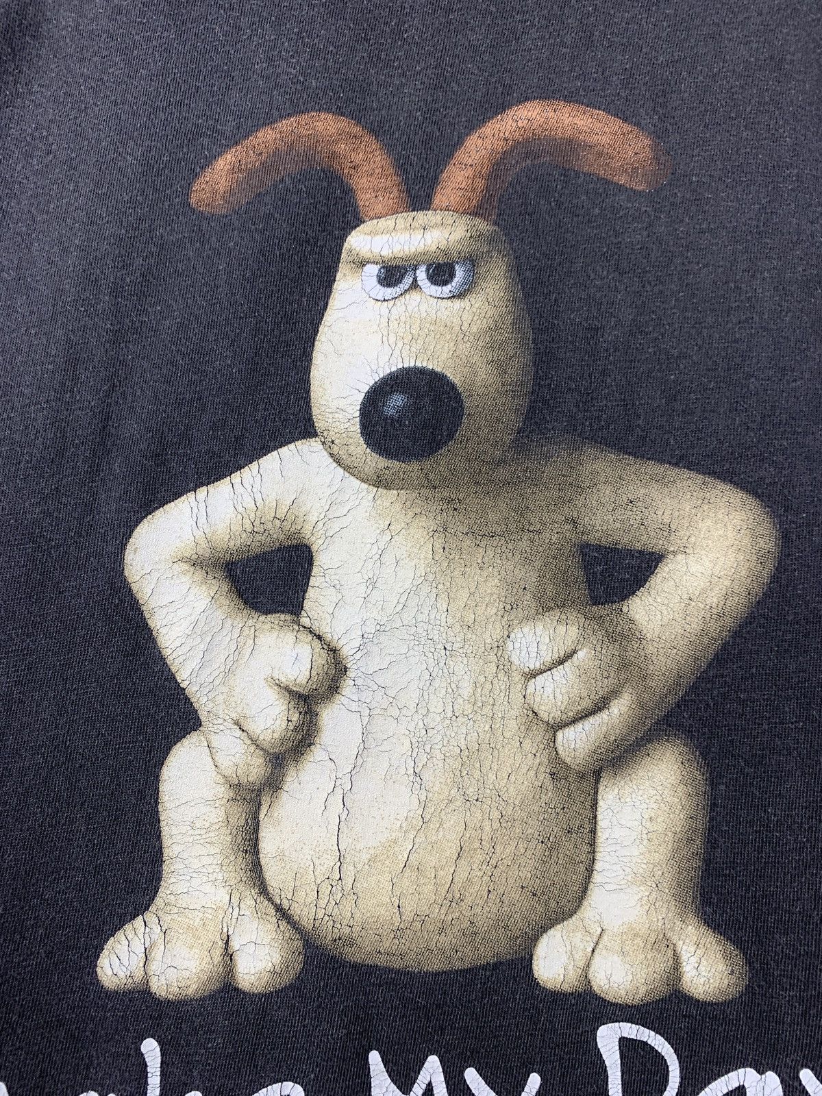 Cartoon Network 1989 Vintage Wallace & Gromit Make My Day Faded T-Shirt Size US XL / EU 56 / 4 - 14 Thumbnail