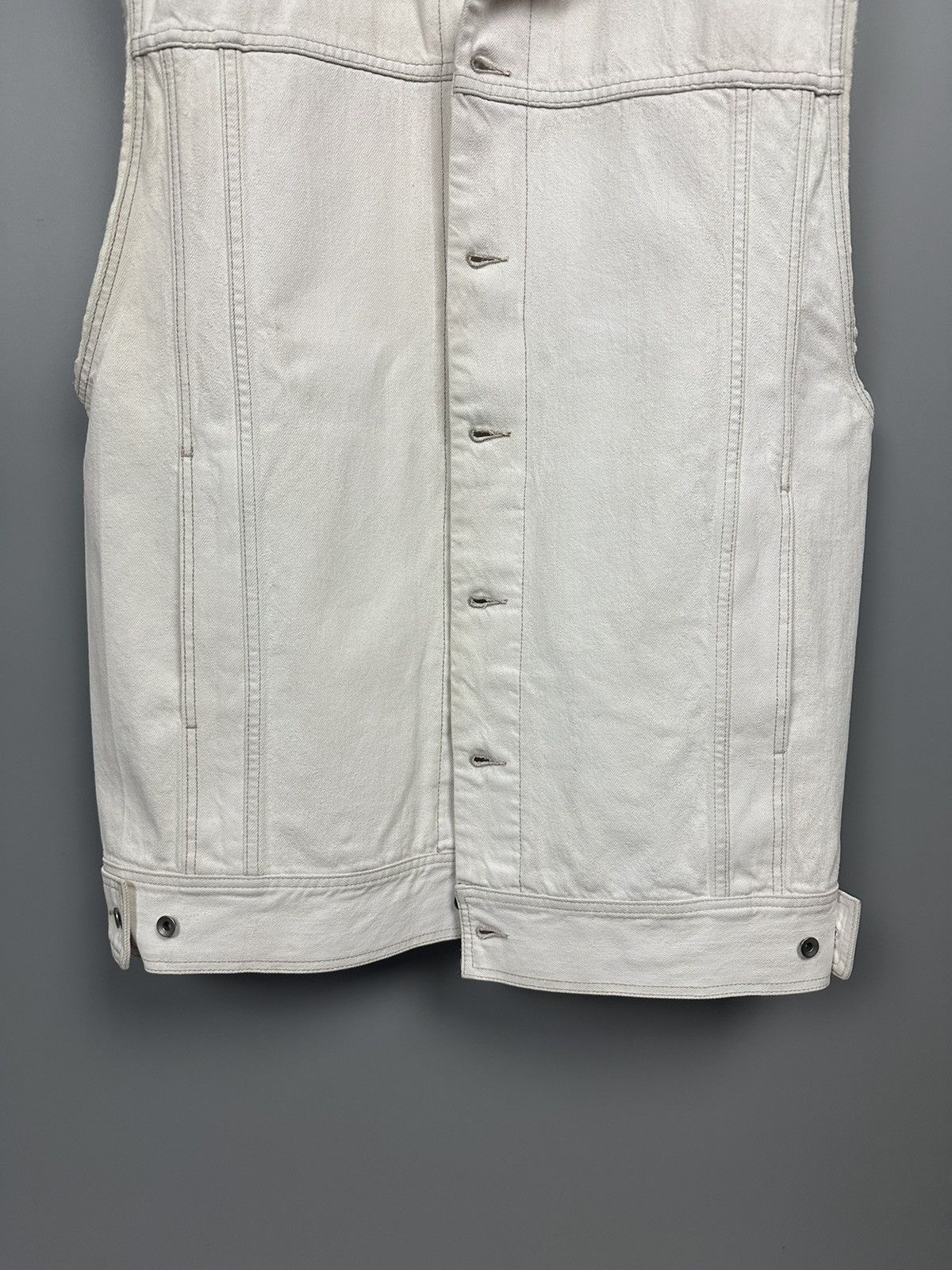 Rick Owens DRKSHDW White Wax Boxy Denim Vest Size US L / EU 52-54 / 3 - 4 Thumbnail