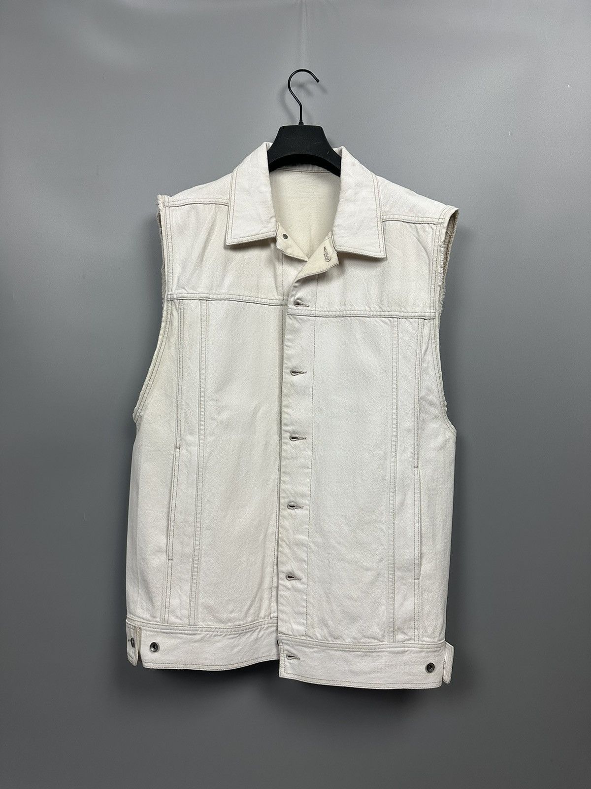 DRKSHDW White Wax Boxy Denim Vest