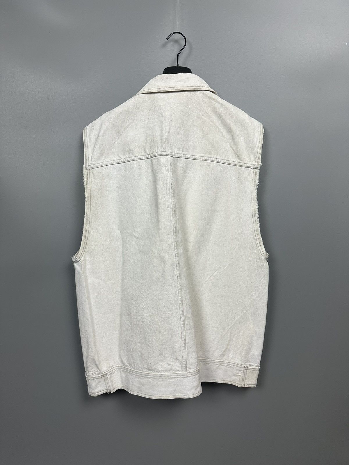 Rick Owens DRKSHDW White Wax Boxy Denim Vest Size US L / EU 52-54 / 3 - 5 Thumbnail