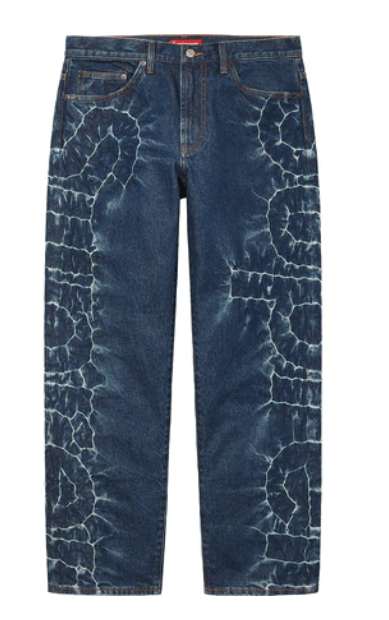 Pre-owned Supreme Shibori Loose Fit Jean Rigid Indigo Size 38 Fw23