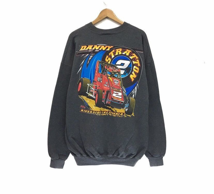 Image of Hanes x Racing Vintage Danny Stratton Hot Rod Sweatshirt in Grey, Men's (Size XL)