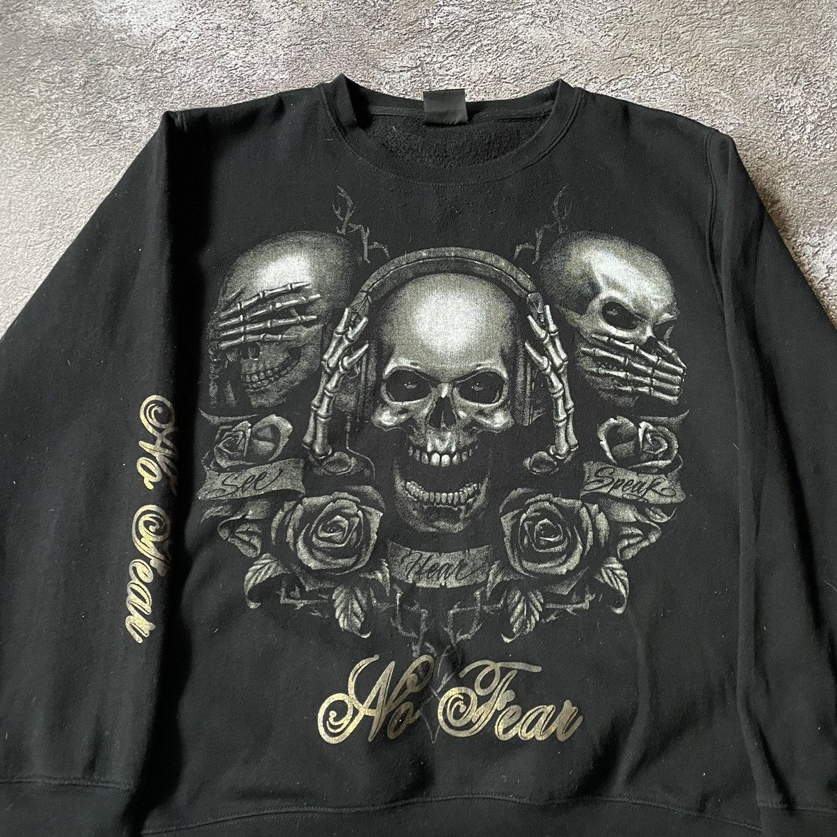 Vintage Vintage Y2K Skull Graphic Sweatshirt Dark Grunge Slim Boxy M Size US M / EU 48-50 / 2 - 5 Thumbnail