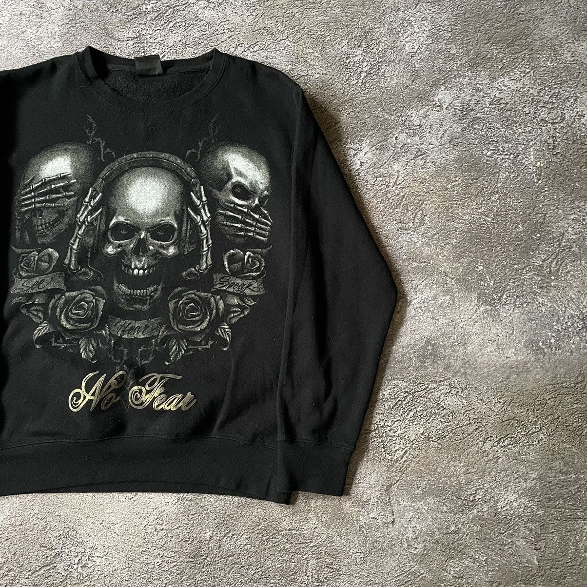Vintage Vintage Y2K Skull Graphic Sweatshirt Dark Grunge Slim Boxy M Size US M / EU 48-50 / 2 - 3 Thumbnail