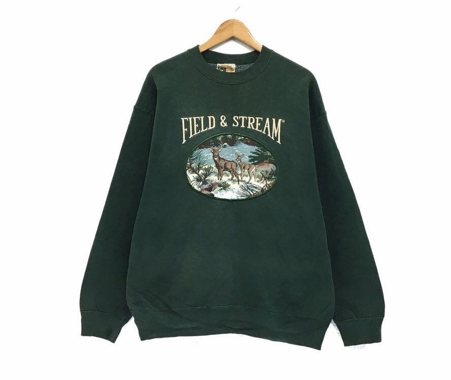 image of Animal Tee x Habitat Vintage Field & Stream Crewneck Biglogo Sweatshirt in Green, Men's (Size Large