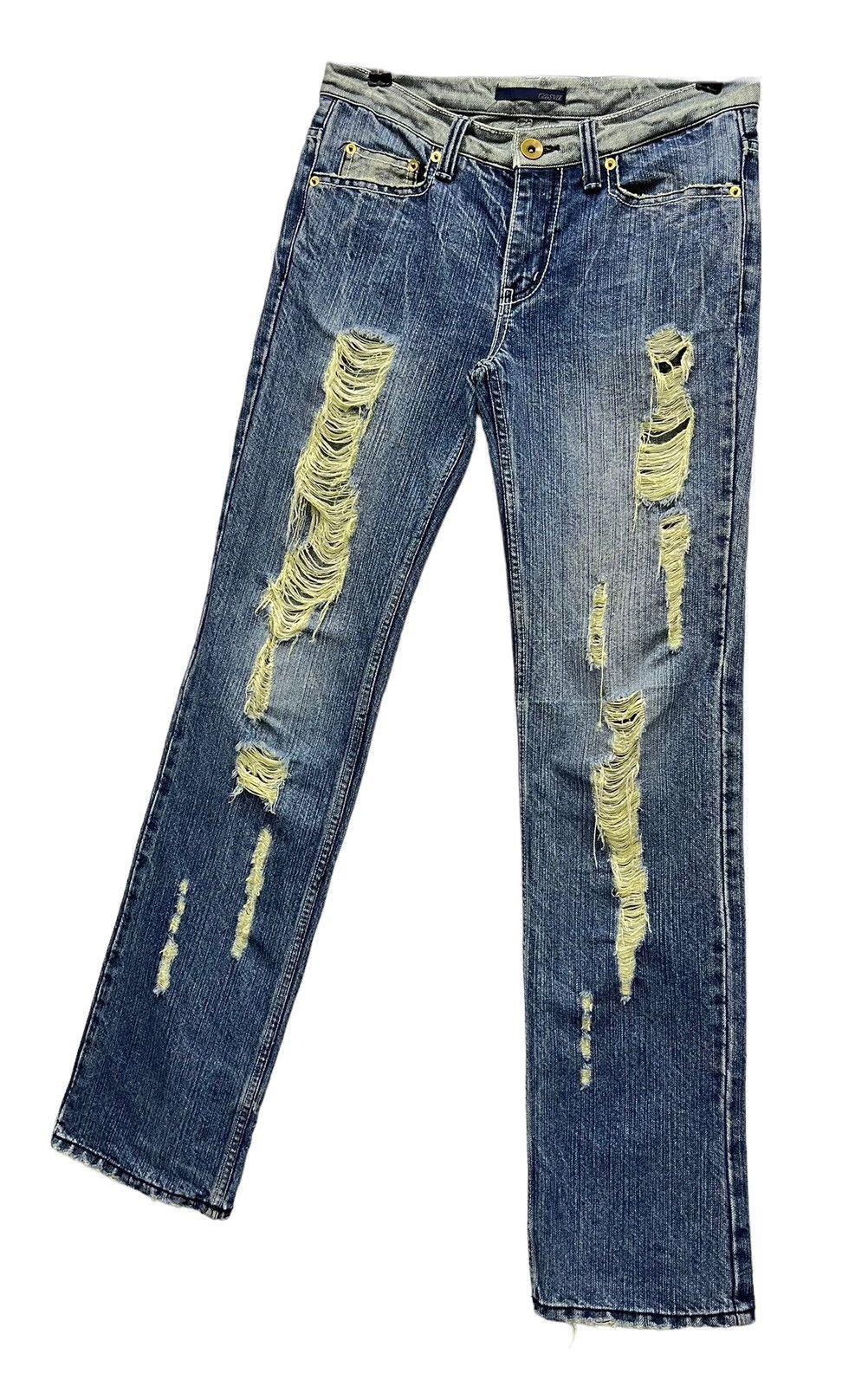 Life After Denim 🔥CASVA Designer Punk Ripped Distressed Denim Hysteric Style Size US 29 - 5 Thumbnail