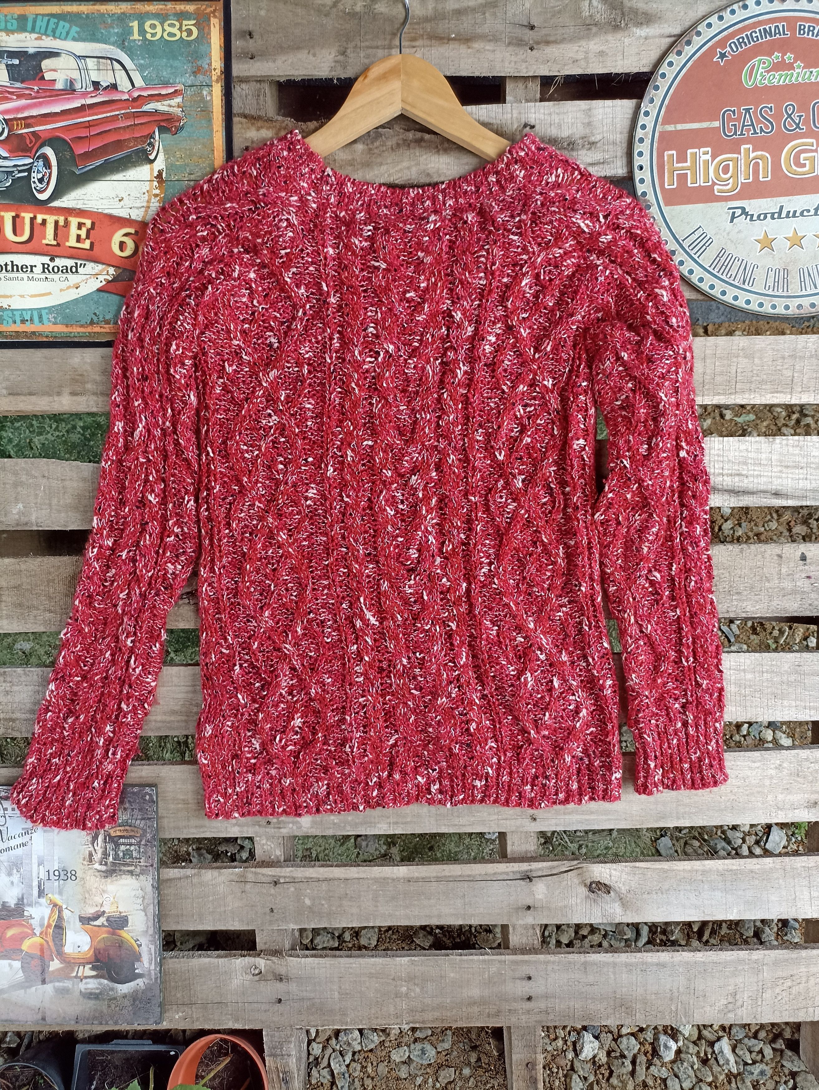 Aran Isles Knitwear × Homespun Knitwear × Japanese Brand Letter Back Number Knitwear Sweater Size M / US 6-8 / IT 42-44 - 3 Thumbnail