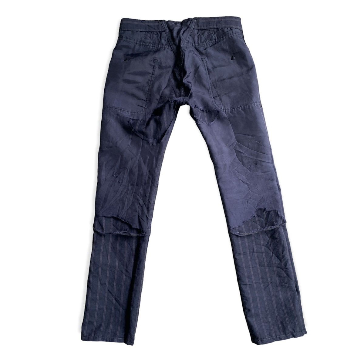 Junya Watanabe SS10 Navy Stripes Pants With Back Belt Size US 30 / EU 46 - 4 Thumbnail