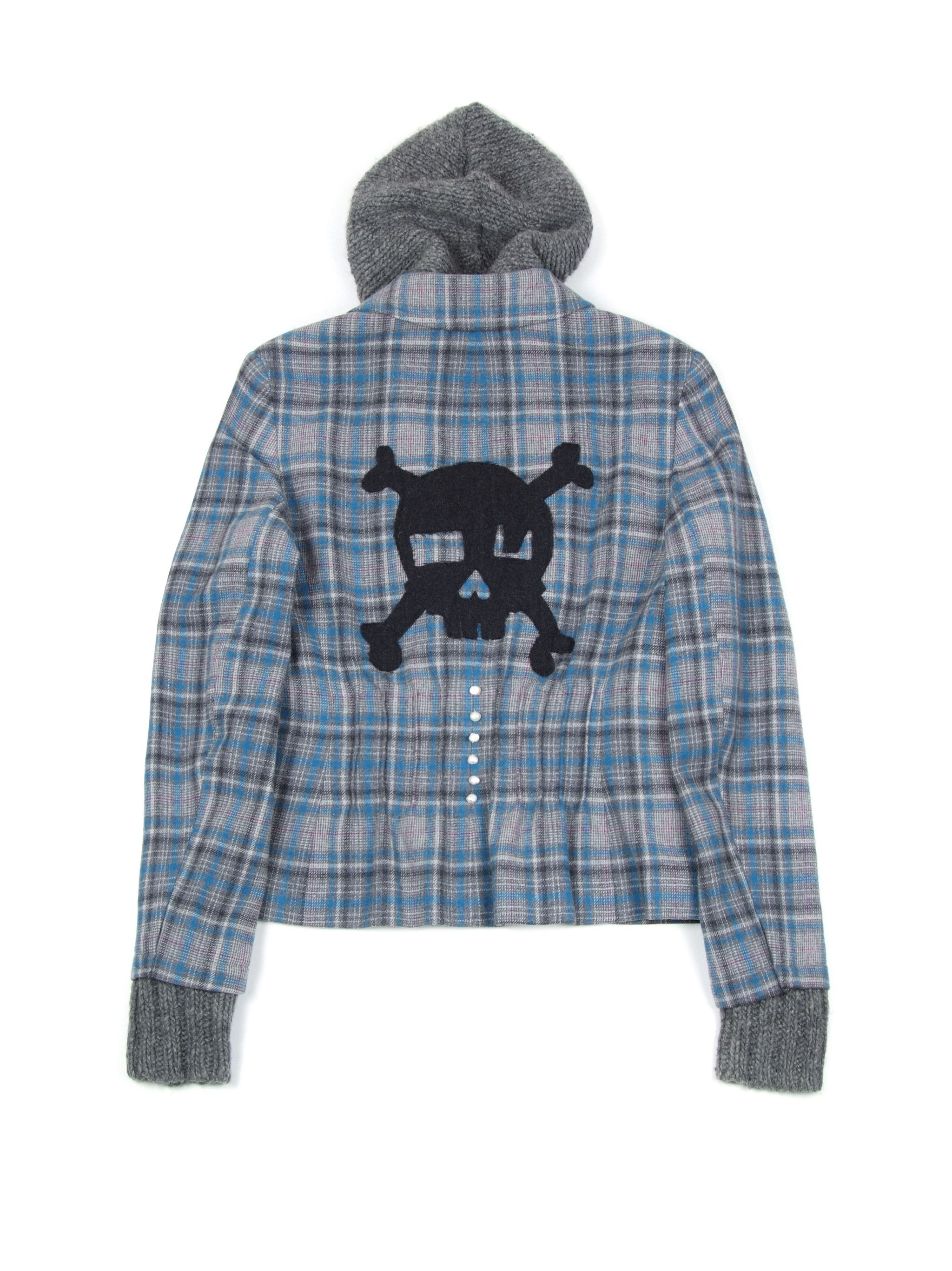 Alexander McQueen Spectacular Vtg y2k Wool Plaid Hooded Blazer Jacket US6/M Size M / US 6-8 / IT 42-44 - 2 Thumbnail