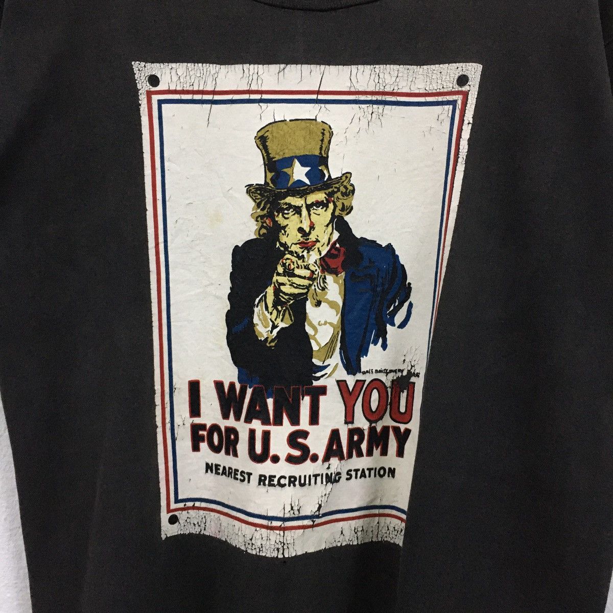 Vintage Rare Vintage 90s Uncle Sam I Want You For Distressed Tshirt Size US M / EU 48-50 / 2 - 5 Thumbnail