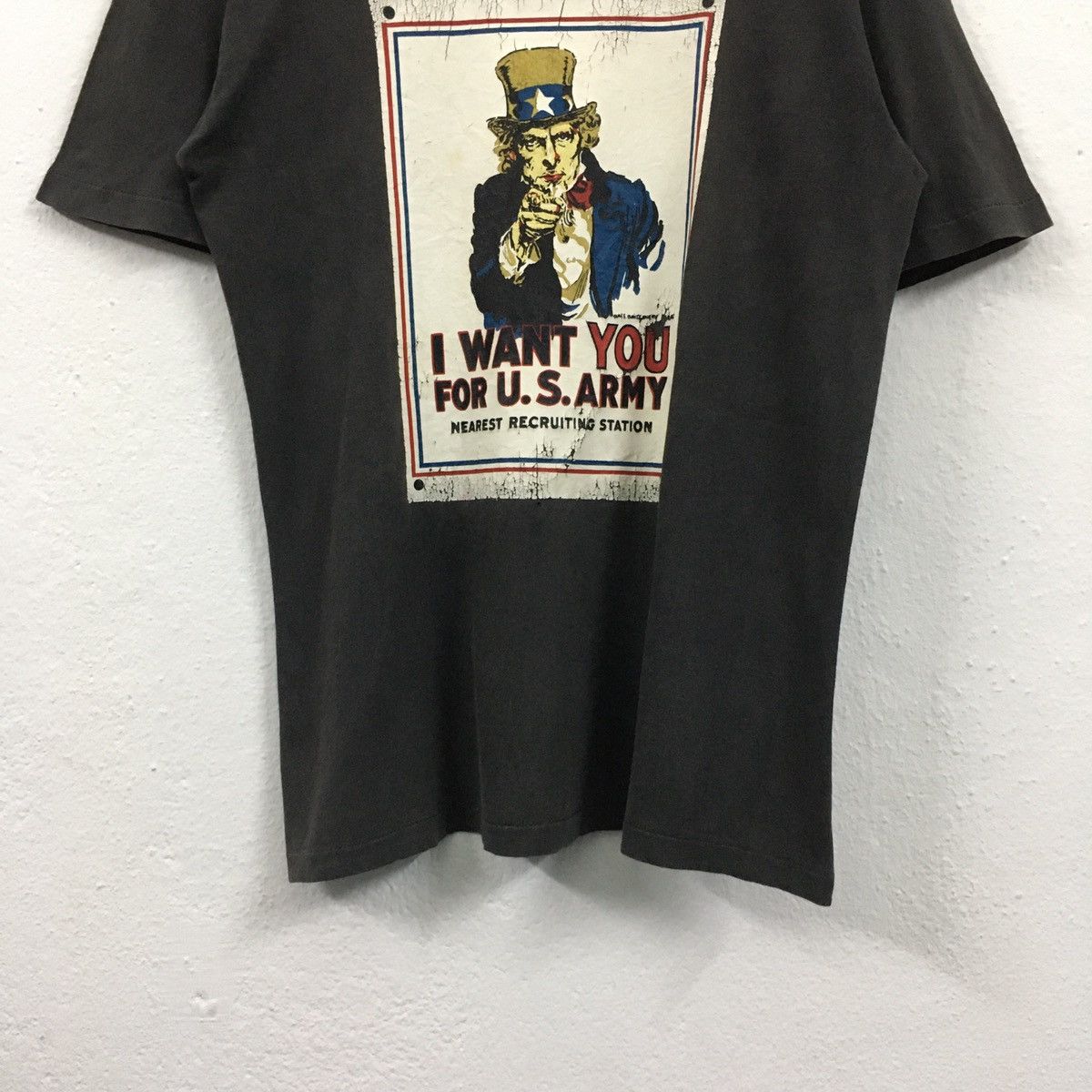 Vintage Rare Vintage 90s Uncle Sam I Want You For Distressed Tshirt Size US M / EU 48-50 / 2 - 4 Thumbnail