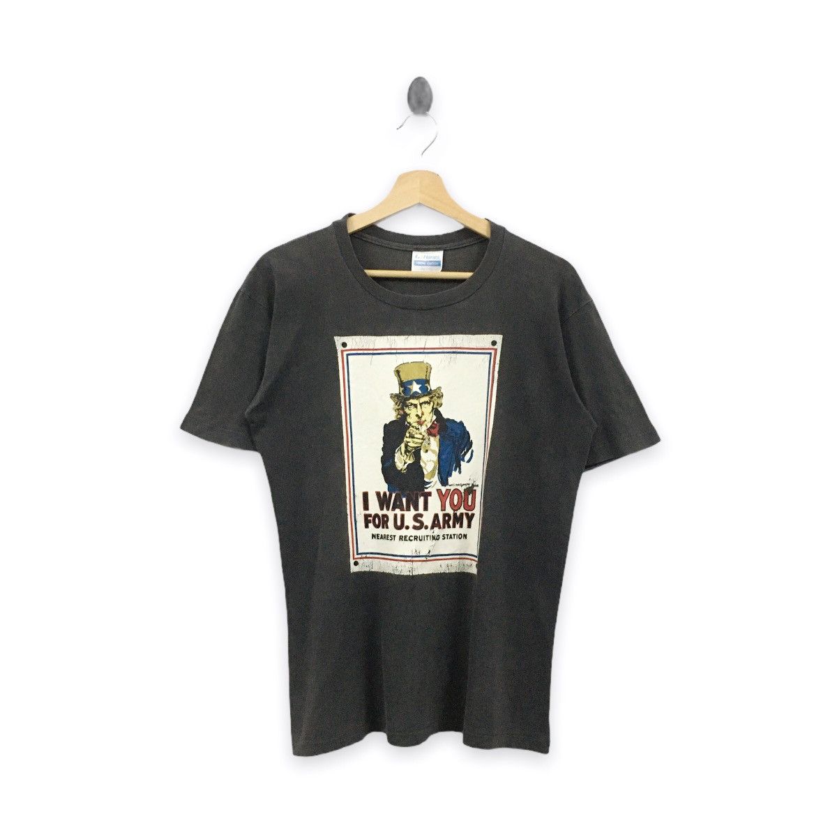 Vintage Rare Vintage 90s Uncle Sam I Want You For Distressed Tshirt Size US M / EU 48-50 / 2 - 1 Thumbnail