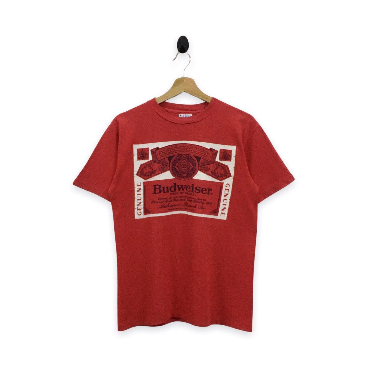 Budweiser × Hanes × Vintage Rare Vintage 90s Budweiser Big Printed Tshirt Size US M / EU 48-50 / 2 - 1 Thumbnail