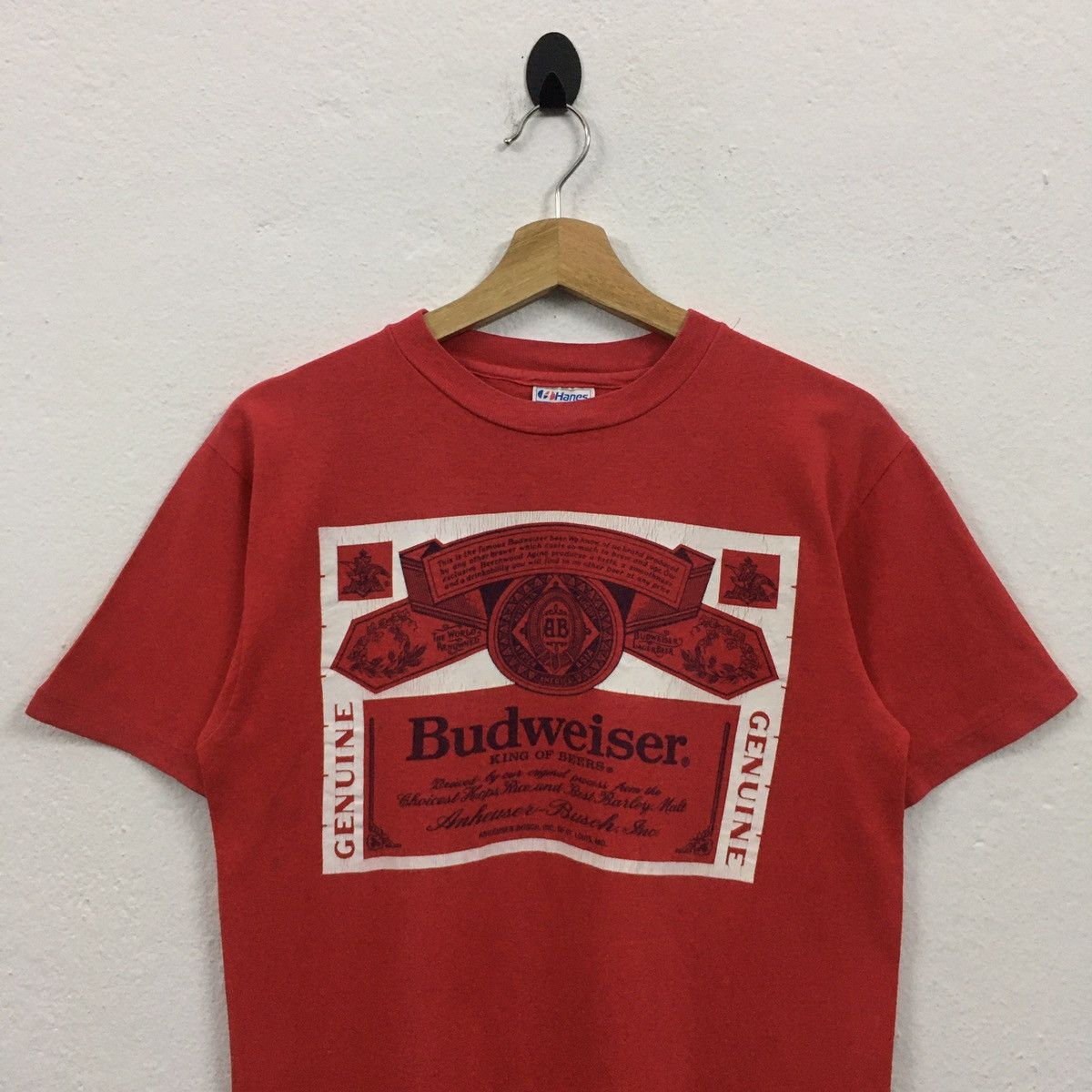 Budweiser × Hanes × Vintage Rare Vintage 90s Budweiser Big Printed Tshirt Size US M / EU 48-50 / 2 - 4 Thumbnail