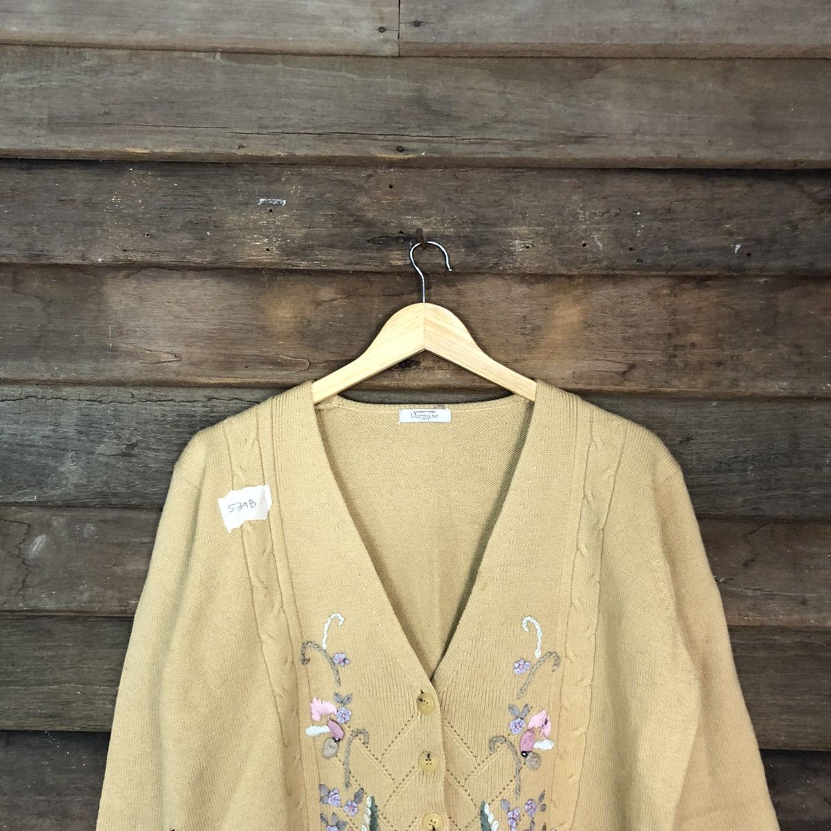 Japanese Brand × Vintage Vareuse art flower embroidered vintage Yellow Cardigan #539B Size M / US 6-8 / IT 42-44 - 9 Thumbnail