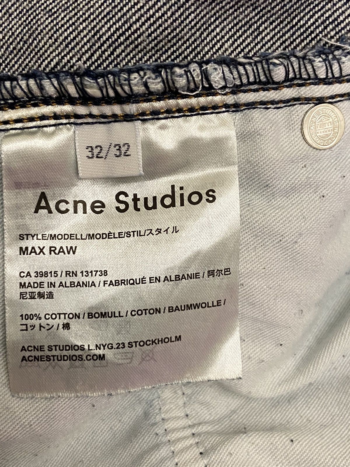 Acne Studios Acne studios MAX RAW Indigo denim jeans Size US 32 / EU 48 - 13 Thumbnail