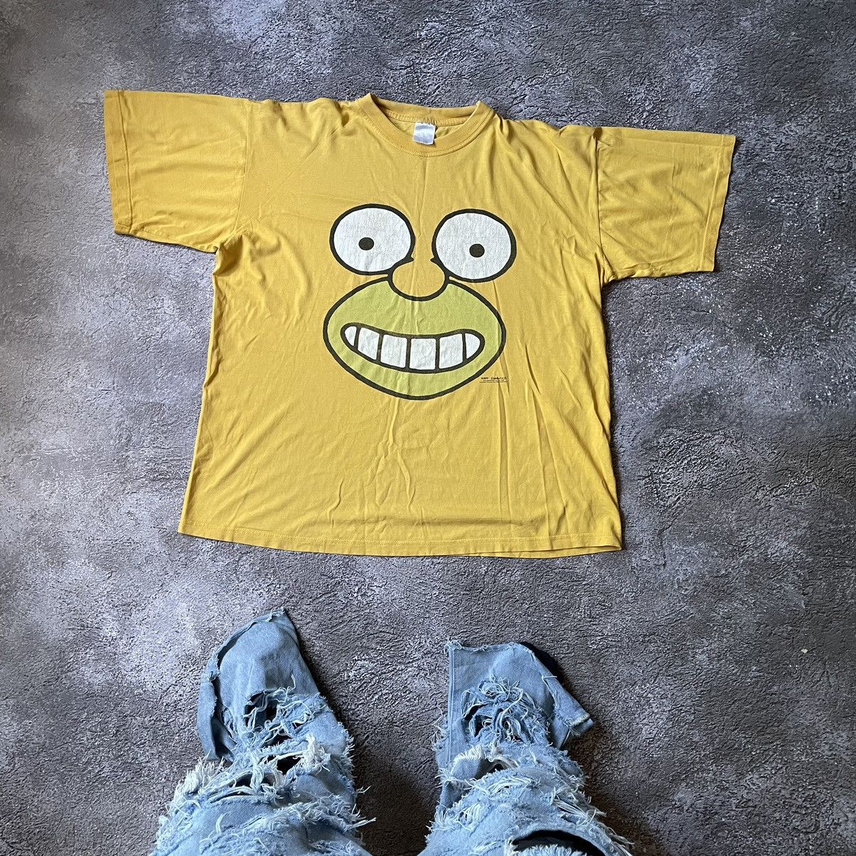image of Cartoon Network x Humor Vintage Y2K Adult “ Cartoon Homer Face 1999 “ Funny Buytee in Yellow (Size 