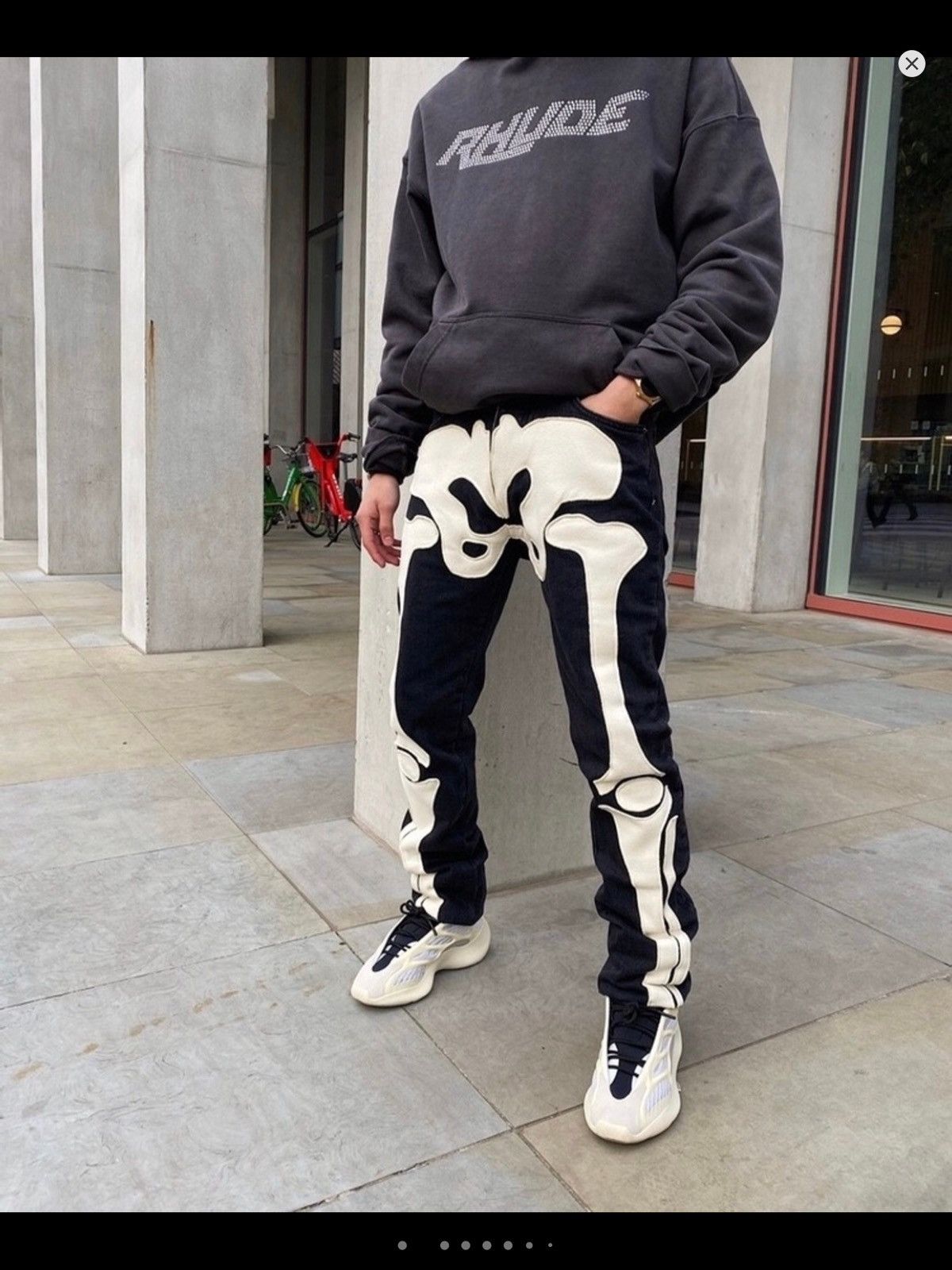 Vintage Mnml Skeleton💀 Jeans Size 33 Size US 33 - 3 Thumbnail