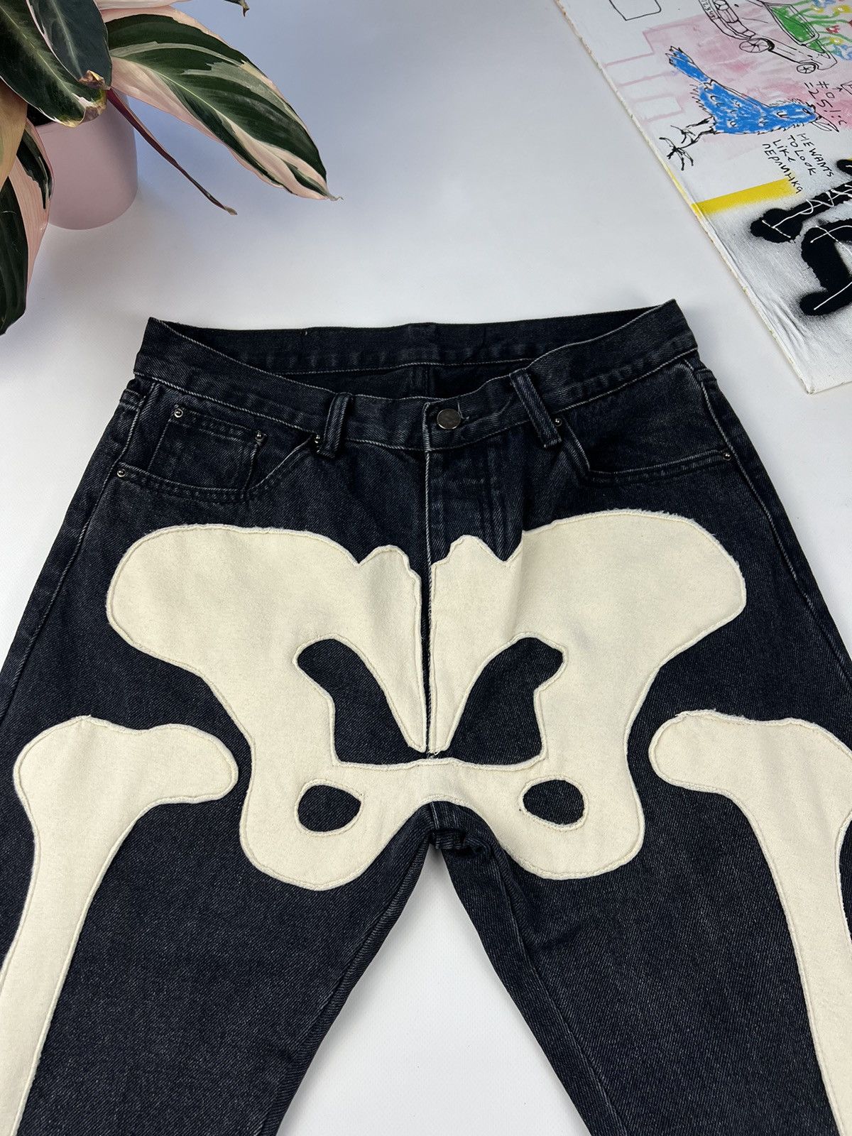 Vintage Mnml Skeleton💀 Jeans Size 33 Size US 33 - 4 Thumbnail