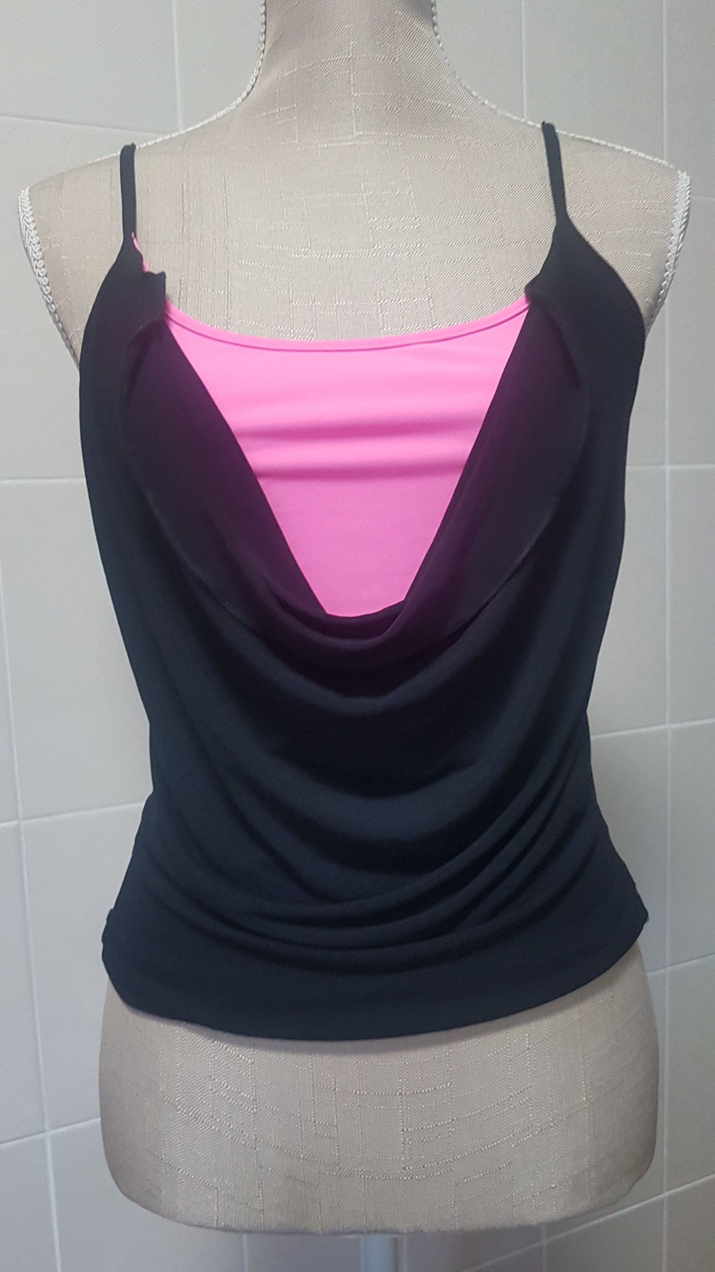 Thierry Mugler Double front layer -black and pink. Mesh on the back. Size S / US 4 / IT 40 - 6 Thumbnail