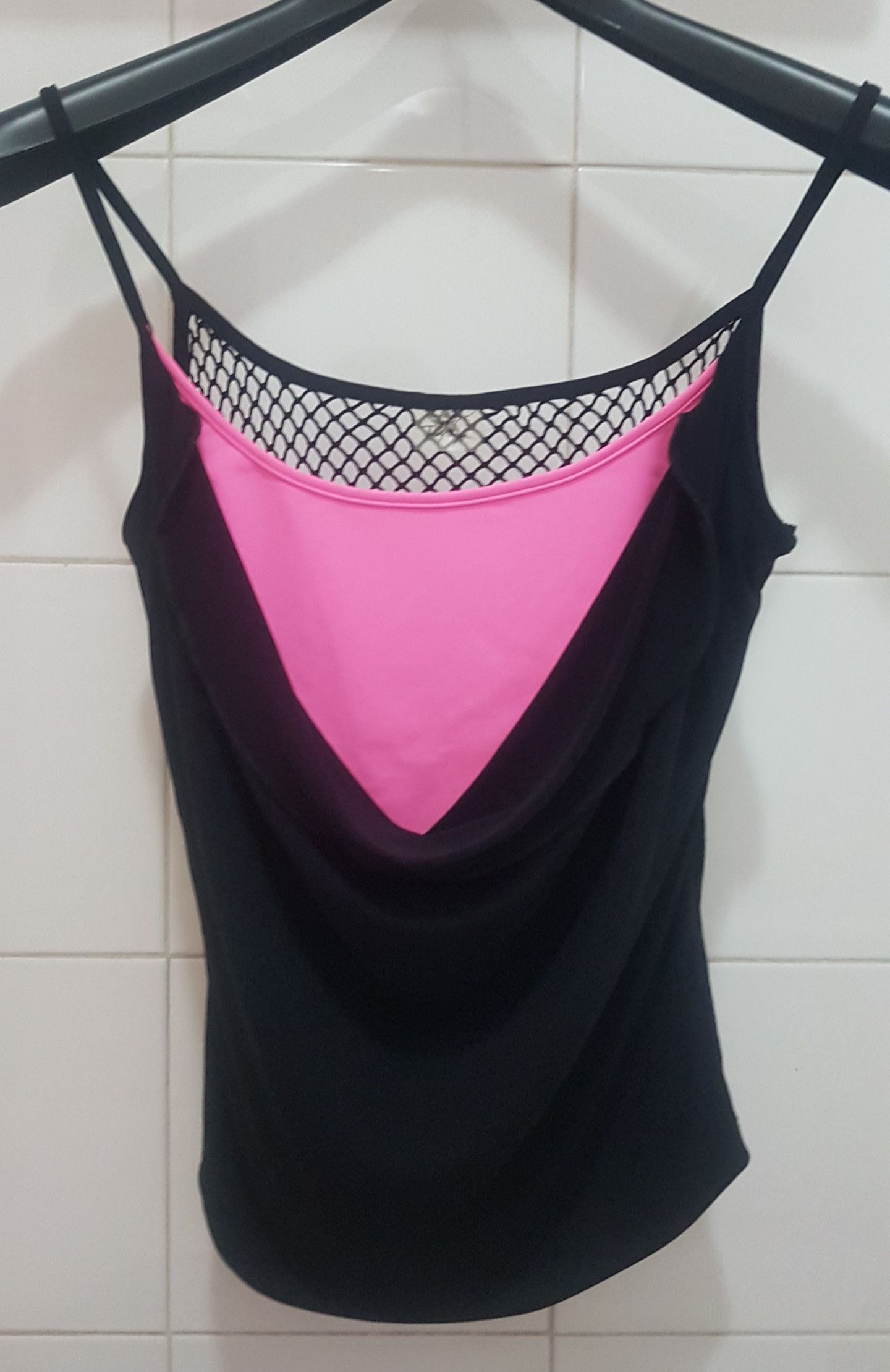 Thierry Mugler Double front layer -black and pink. Mesh on the back. Size S / US 4 / IT 40 - 1 Thumbnail