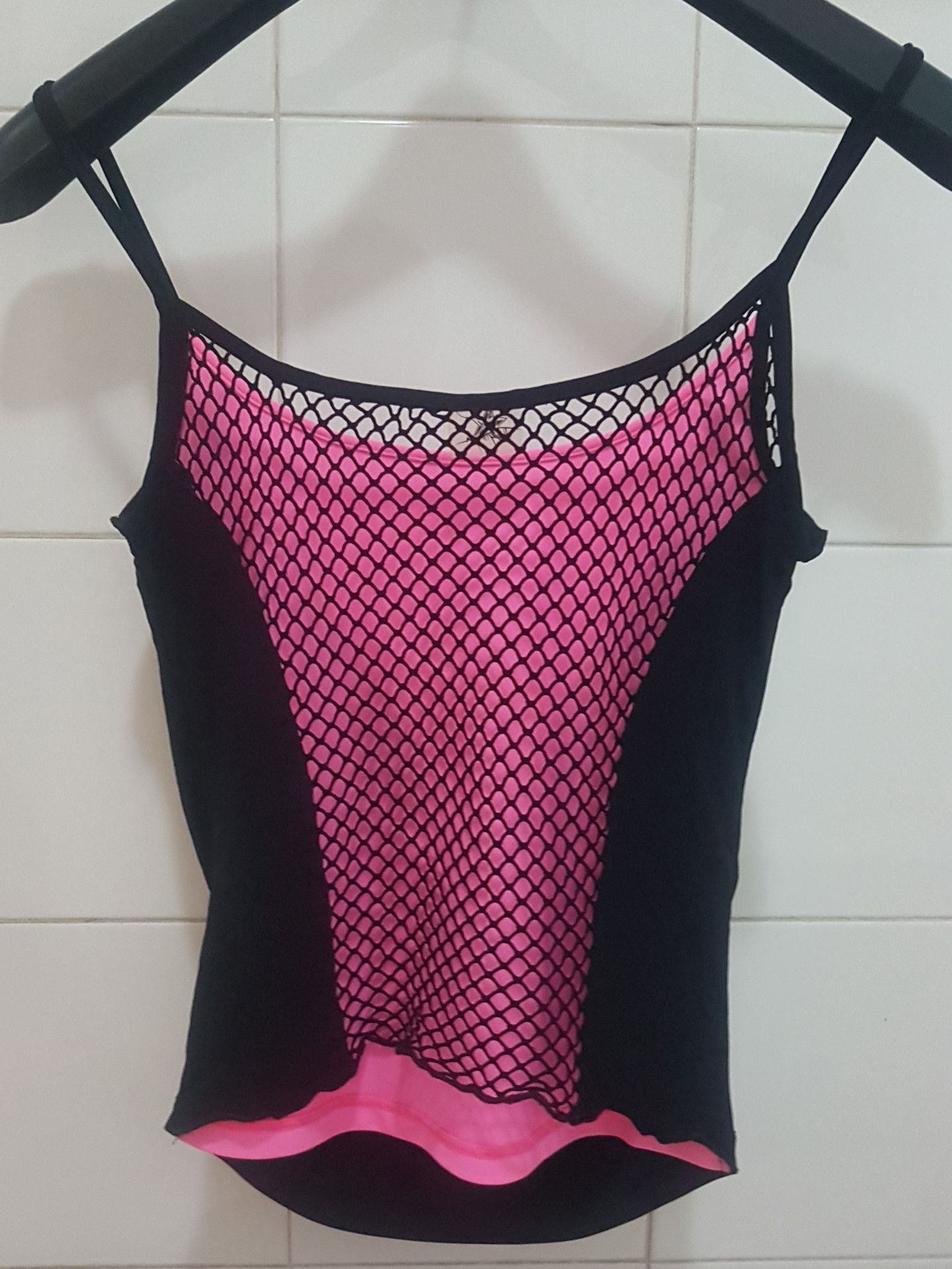 Thierry Mugler Double front layer -black and pink. Mesh on the back. Size S / US 4 / IT 40 - 2 Thumbnail