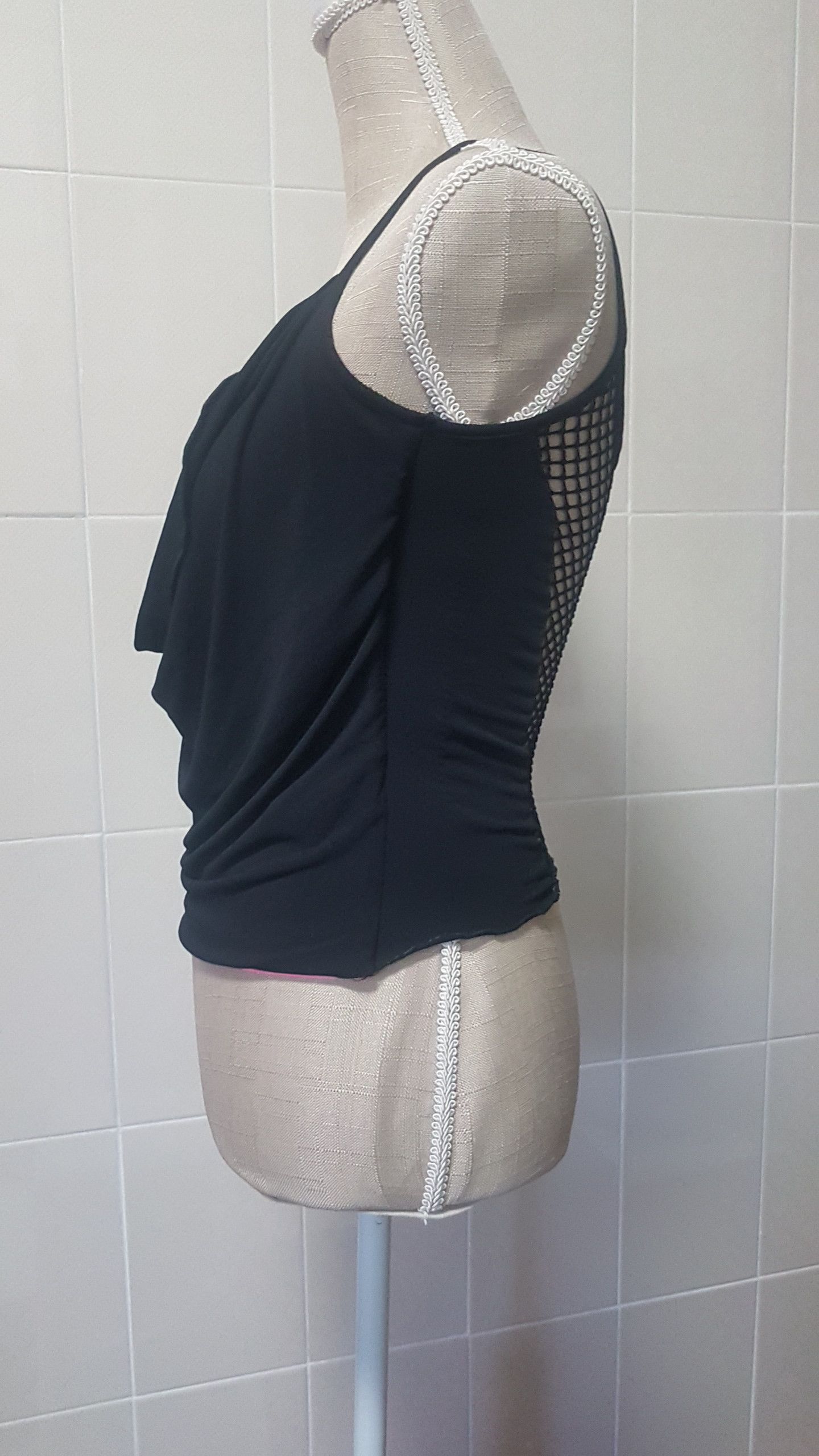 Thierry Mugler Double front layer -black and pink. Mesh on the back. Size S / US 4 / IT 40 - 7 Thumbnail