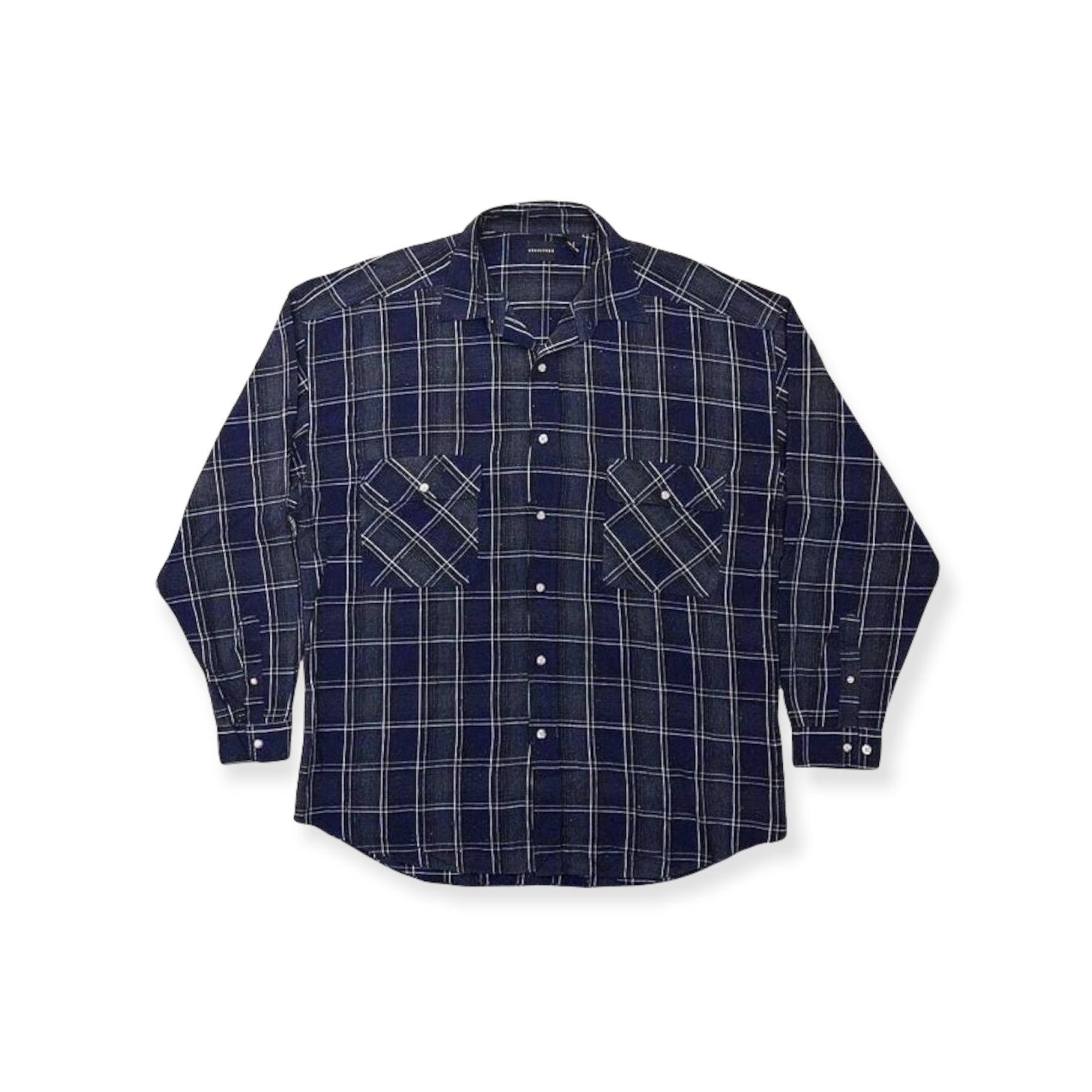 image of Rayon Shadow Plaid Flannel Shirt, Men's (Size Large)