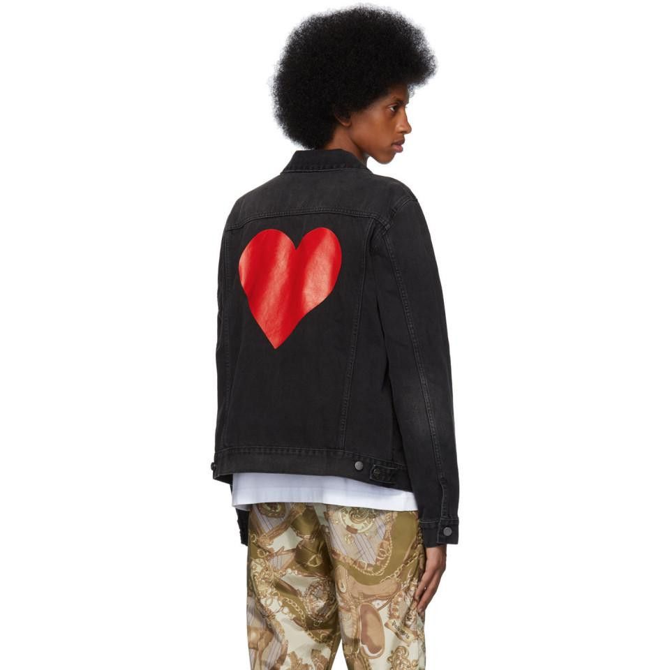 Palm Angels Palm Angels Pin My Heart Jacket - Black Denim Size US L / EU 52-54 / 3 - 4 Thumbnail