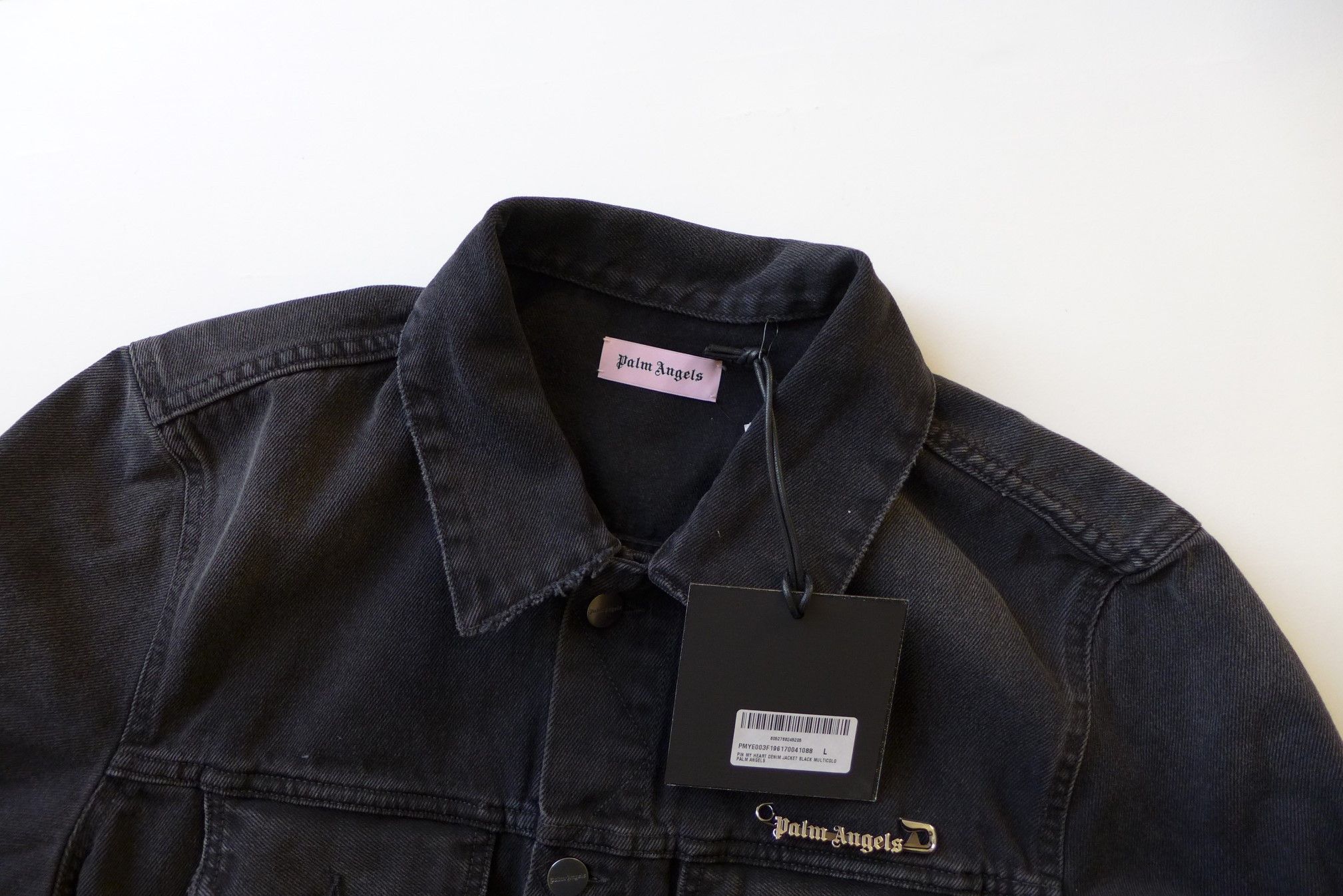 Palm Angels Palm Angels Pin My Heart Jacket - Black Denim Size US L / EU 52-54 / 3 - 9 Thumbnail