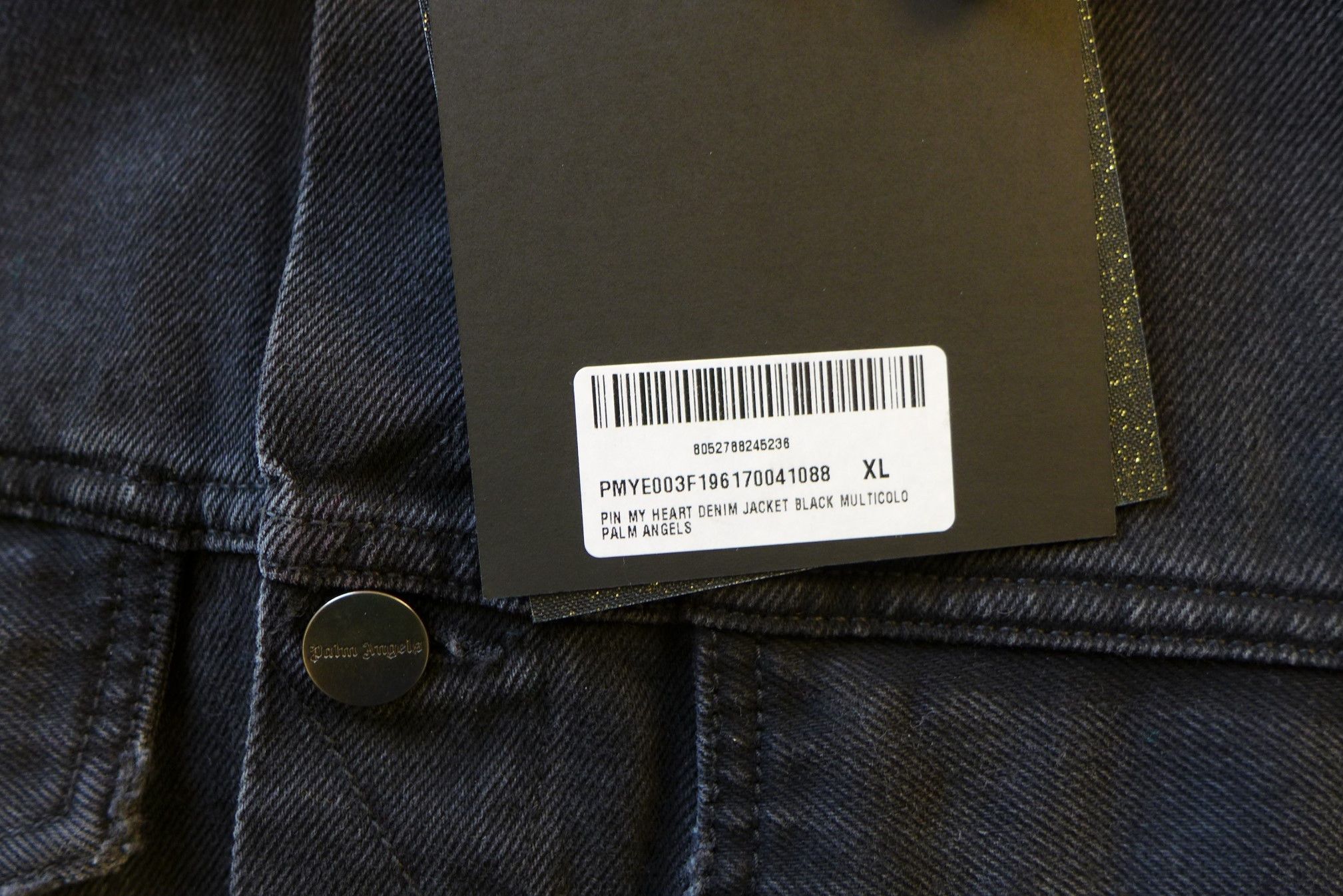 Palm Angels Palm Angels Pin My Heart Jacket - Black Denim Size US XL / EU 56 / 4 - 10 Thumbnail