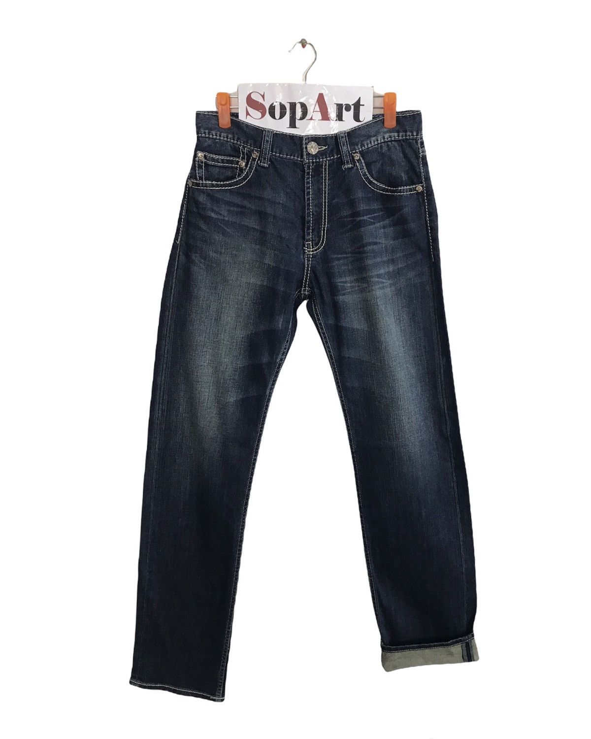Japanese Brand × Vintage Vintage Anti Label Jeans Indigo design Size US 30 / EU 46 - 1 Thumbnail