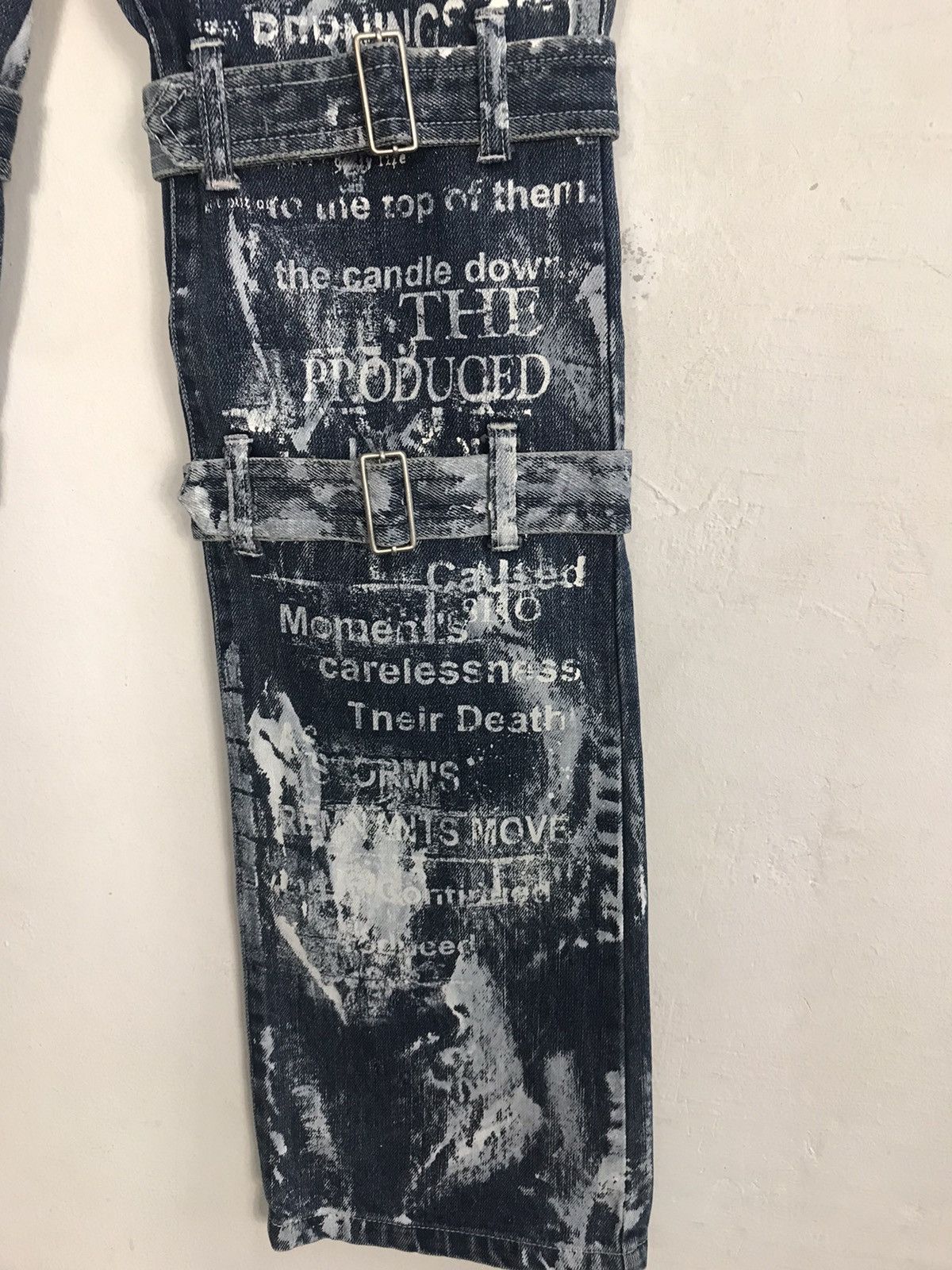 Vintage Vtg Bernings-Sho Overprint Skull Bondage Punk jeans Design Size US 27 - 6 Thumbnail
