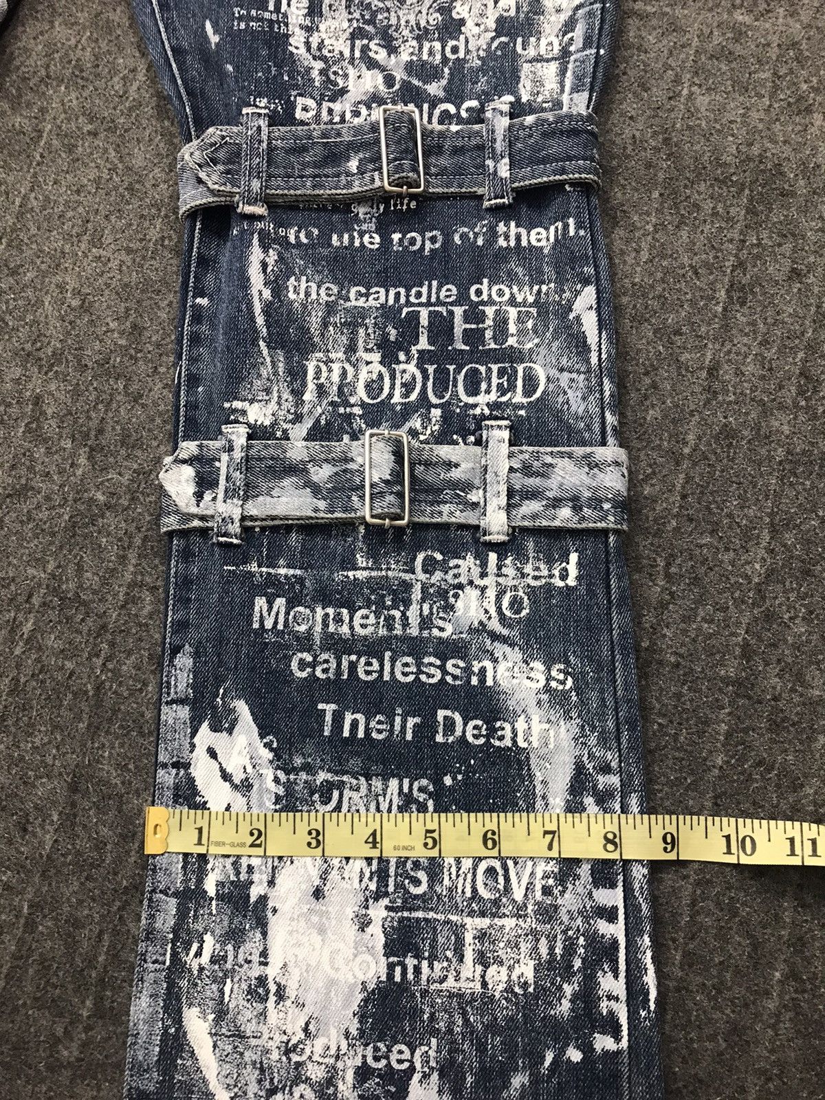 Vintage Vtg Bernings-Sho Overprint Skull Bondage Punk jeans Design Size US 27 - 22 Thumbnail