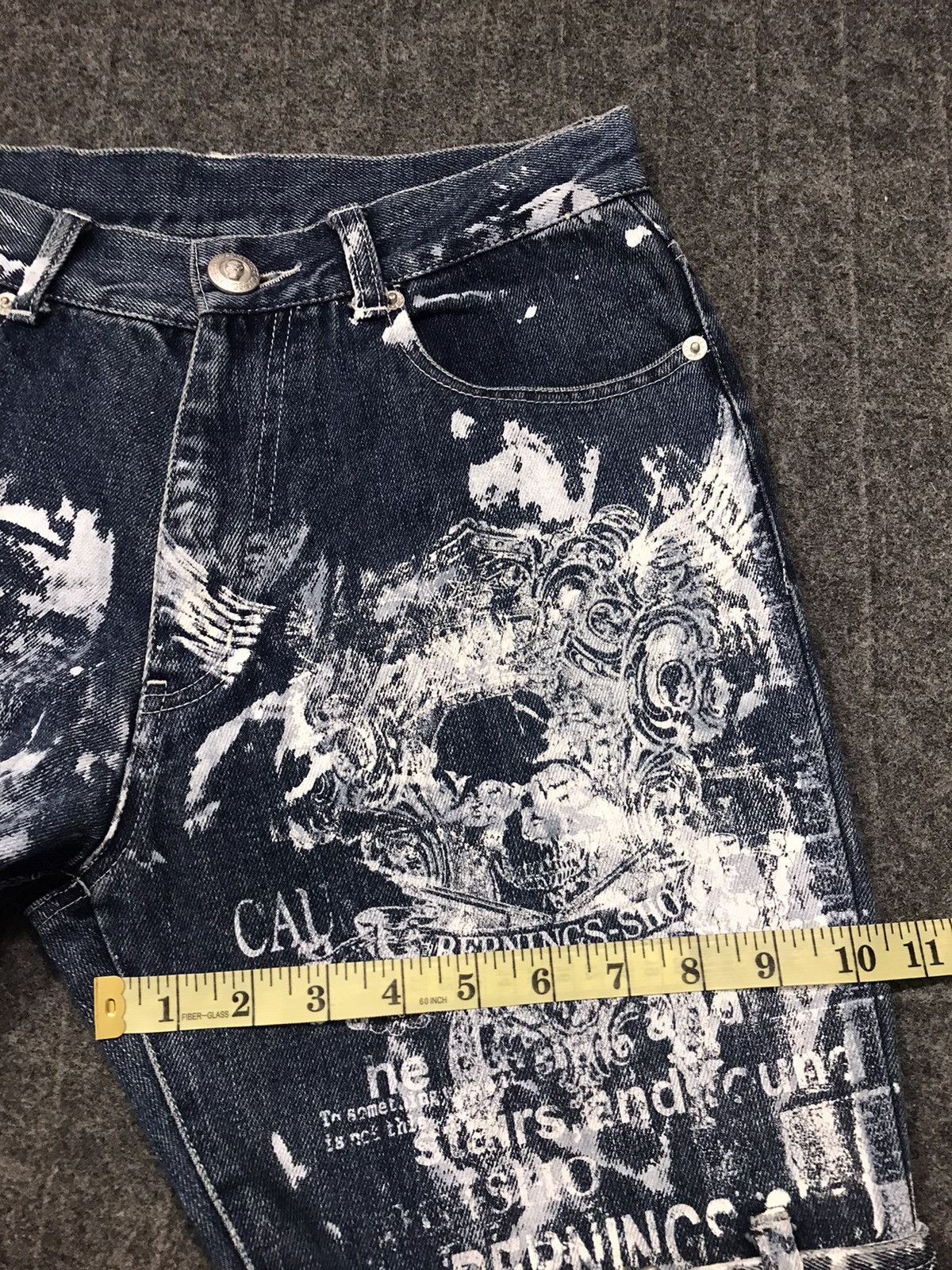 Vintage Vtg Bernings-Sho Overprint Skull Bondage Punk jeans Design Size US 27 - 21 Thumbnail