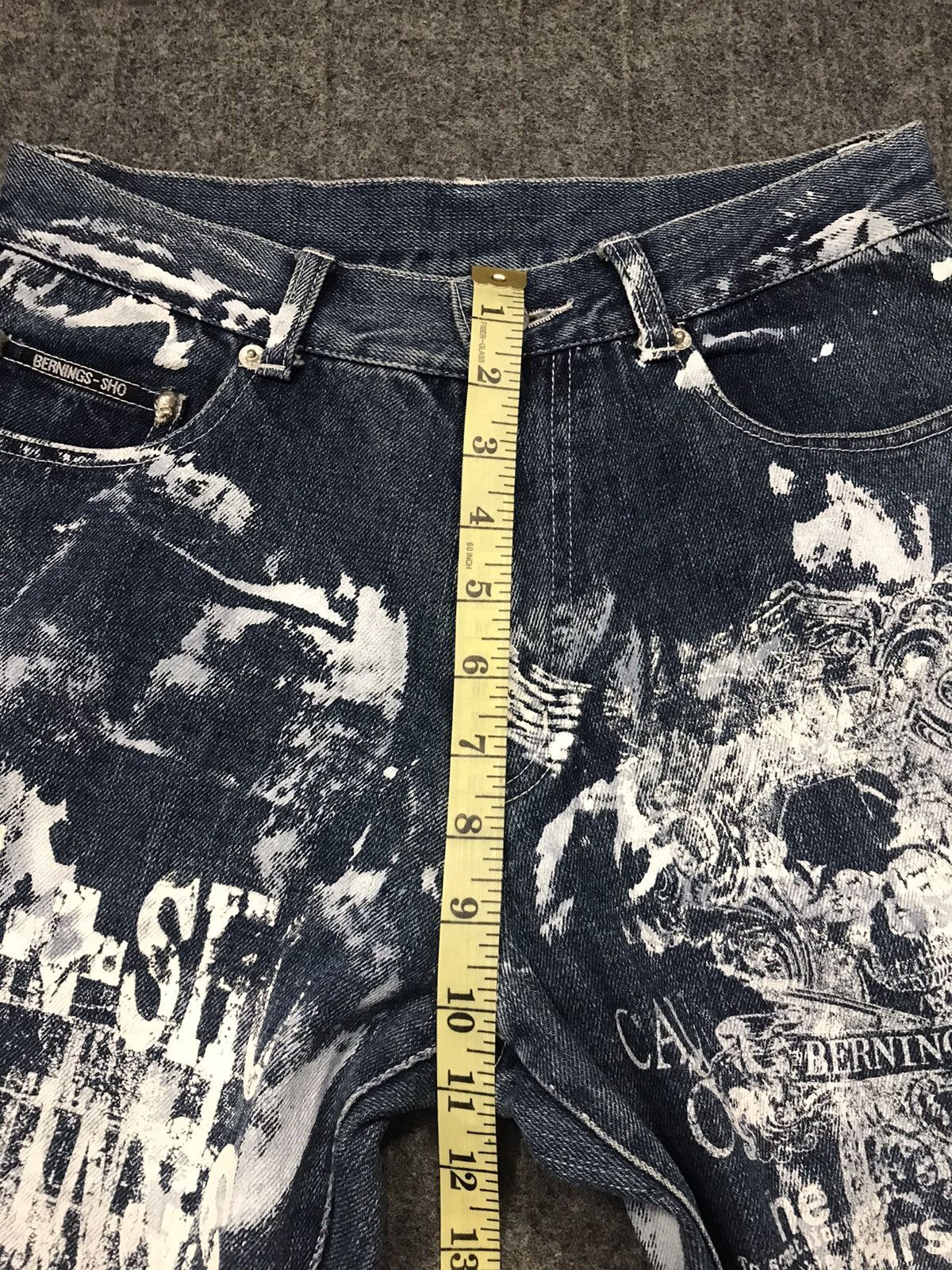 Vintage Vtg Bernings-Sho Overprint Skull Bondage Punk jeans Design Size US 27 - 20 Thumbnail