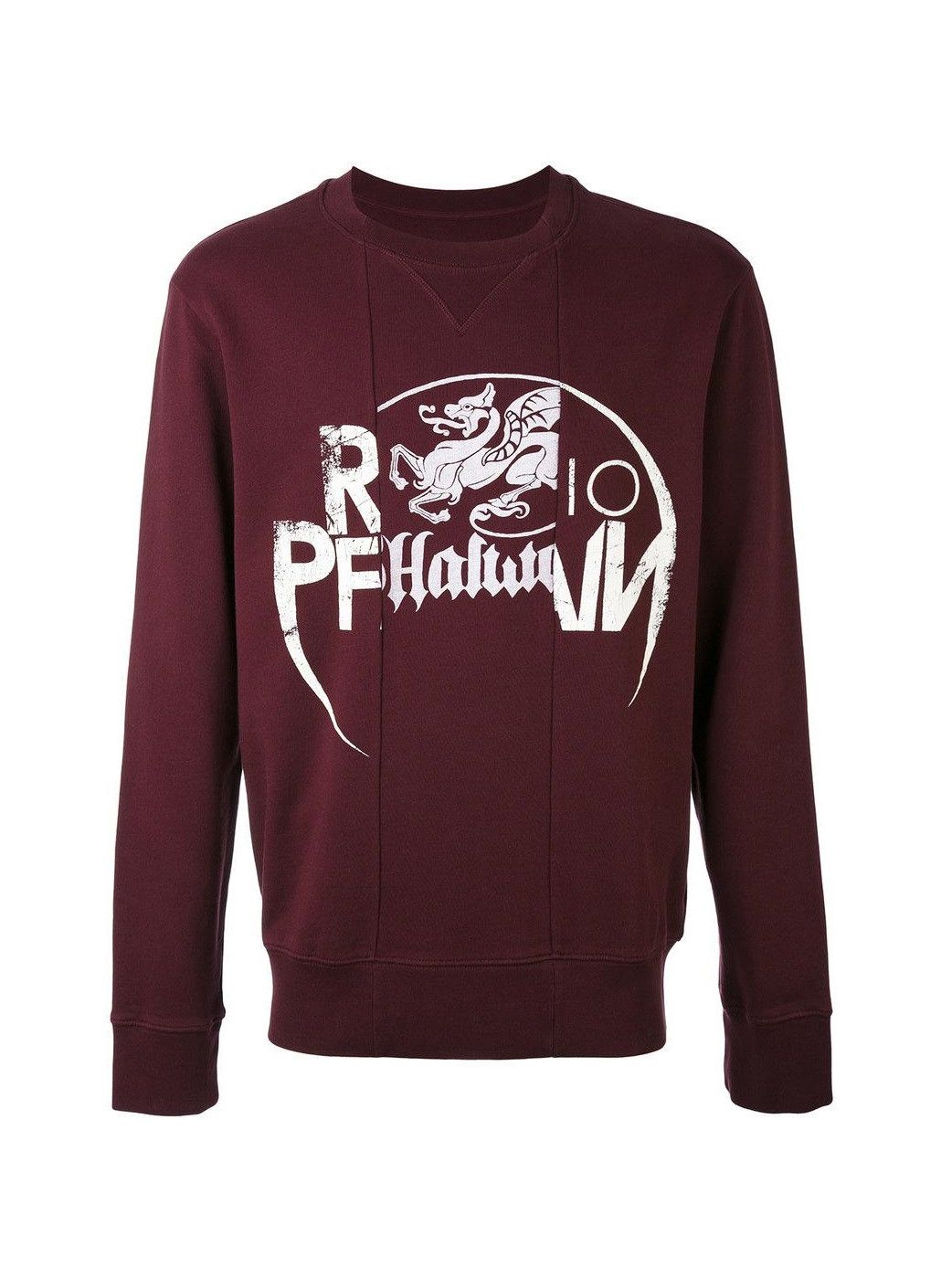 image of Maison Margiela Margiela Patchwork Irish Print Sweatshirt - Burgundy, Men's (Size Medium)