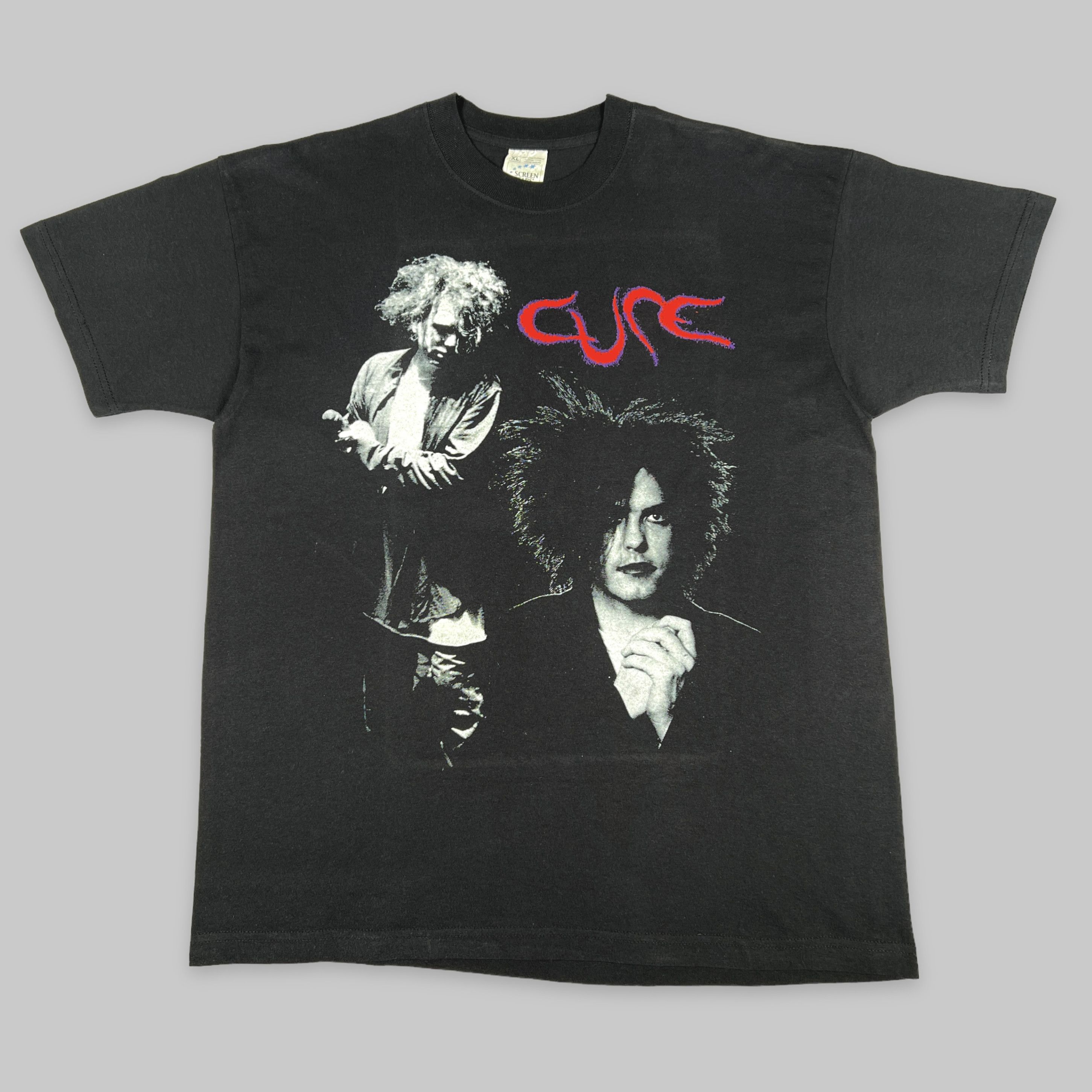 image of Band Tees x Screen Stars Vintage 90's The Cure Robert Smith Screen Stars T Shirt in Black (Size Lar
