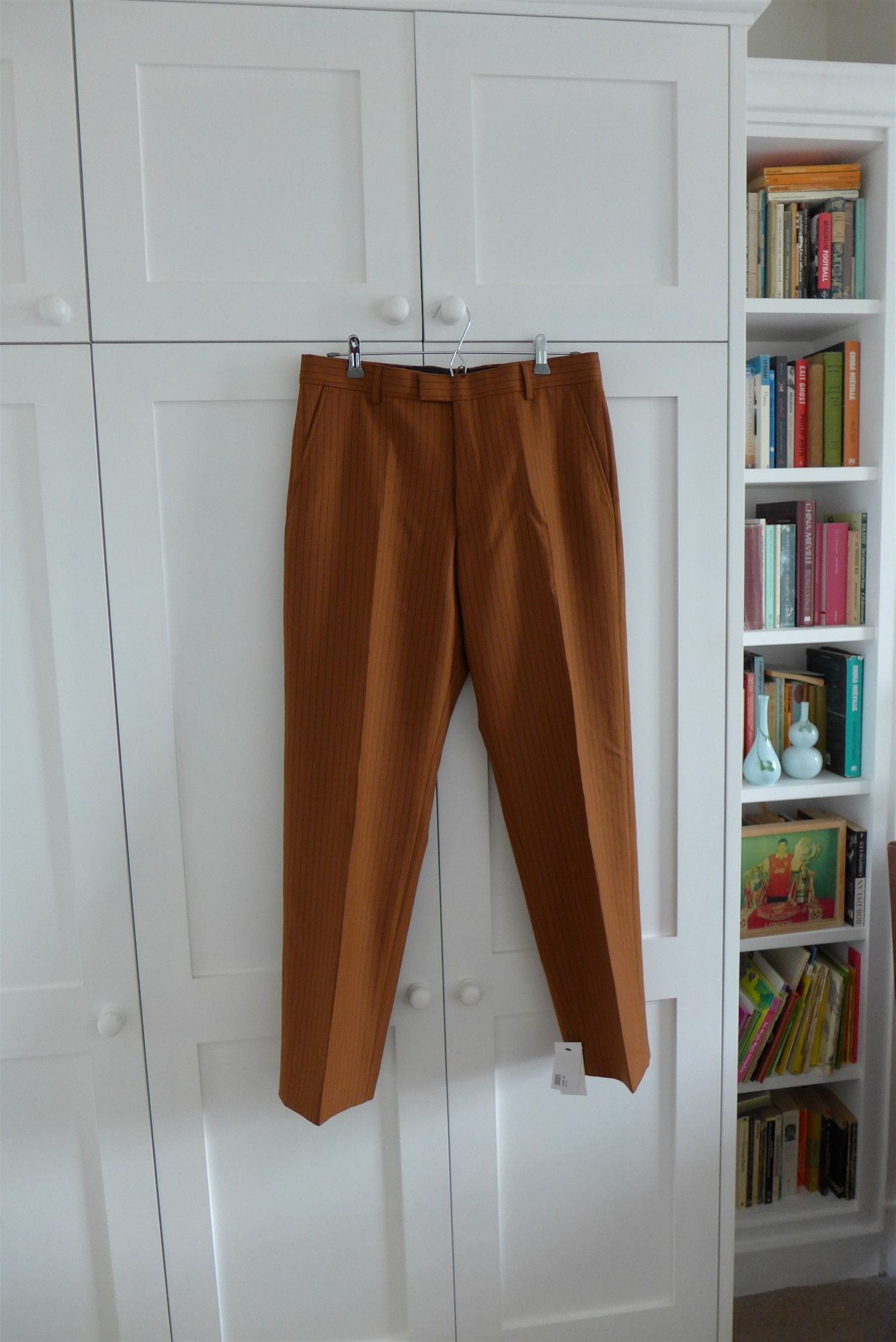 Dries Van Noten Dries Van Noten Pennel Trousers - Rust Pinstripe Wool Size US 30 / EU 46 - 4 Thumbnail